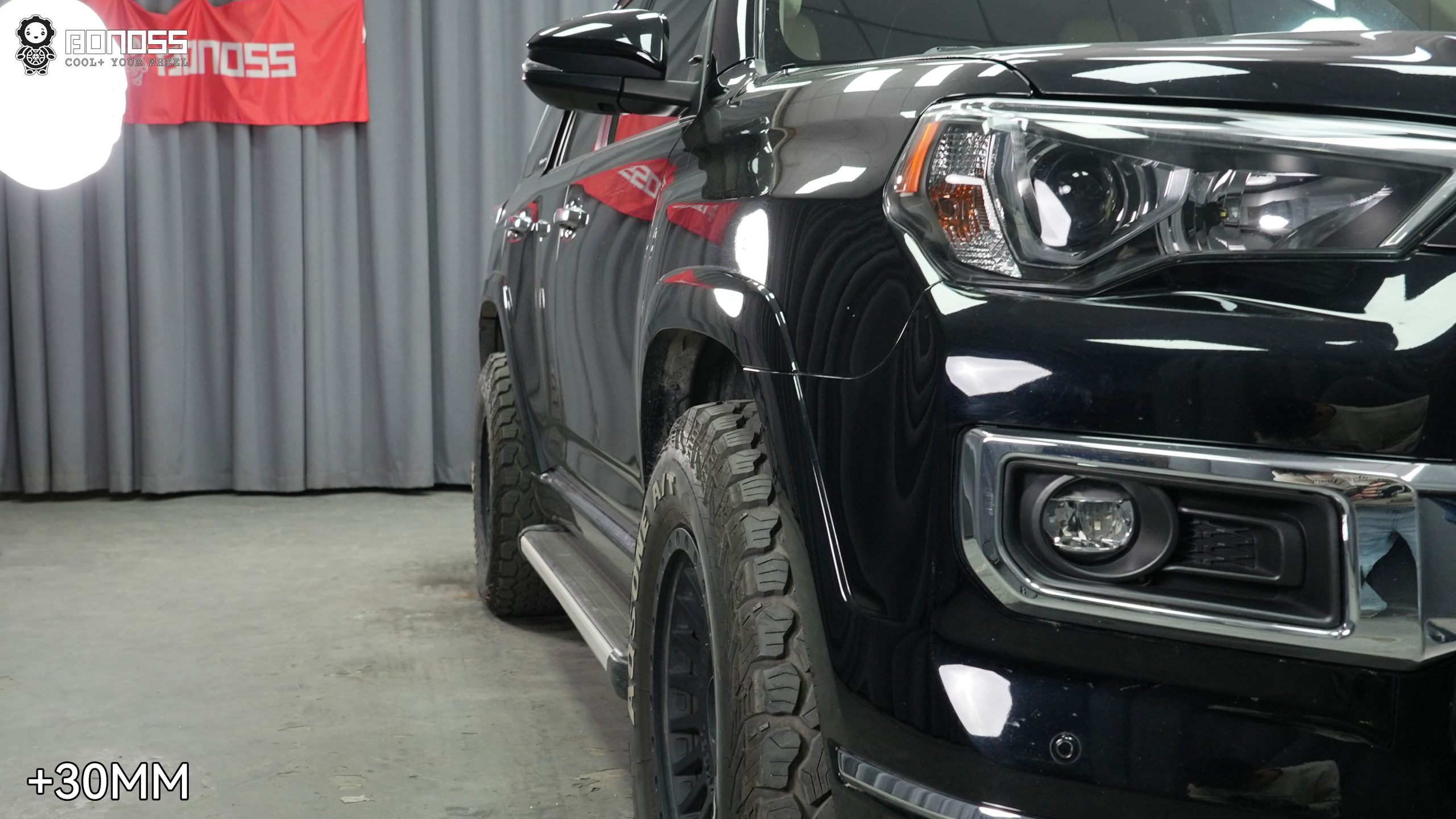 BONOSS Forged Active Cooling 2021 Toyota 4Runner Wheel Spacers Front 30mm Rear 30mm Before and After (4)