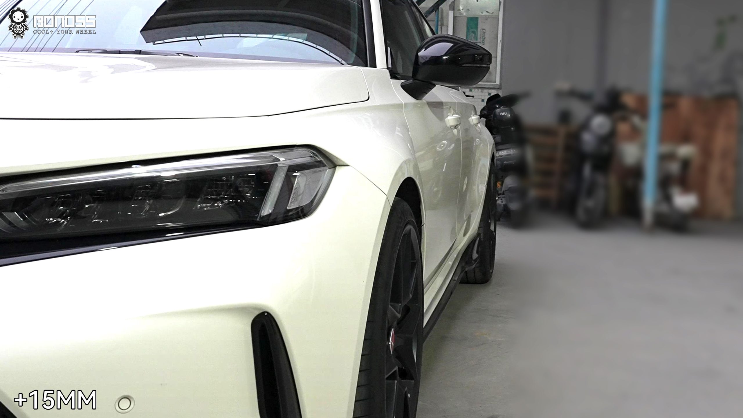 BONOSS Forged Active Cooling 2023 Honda Civic Type R Wheel Spacers Front 15mm Rear 20mm Before and After (3)