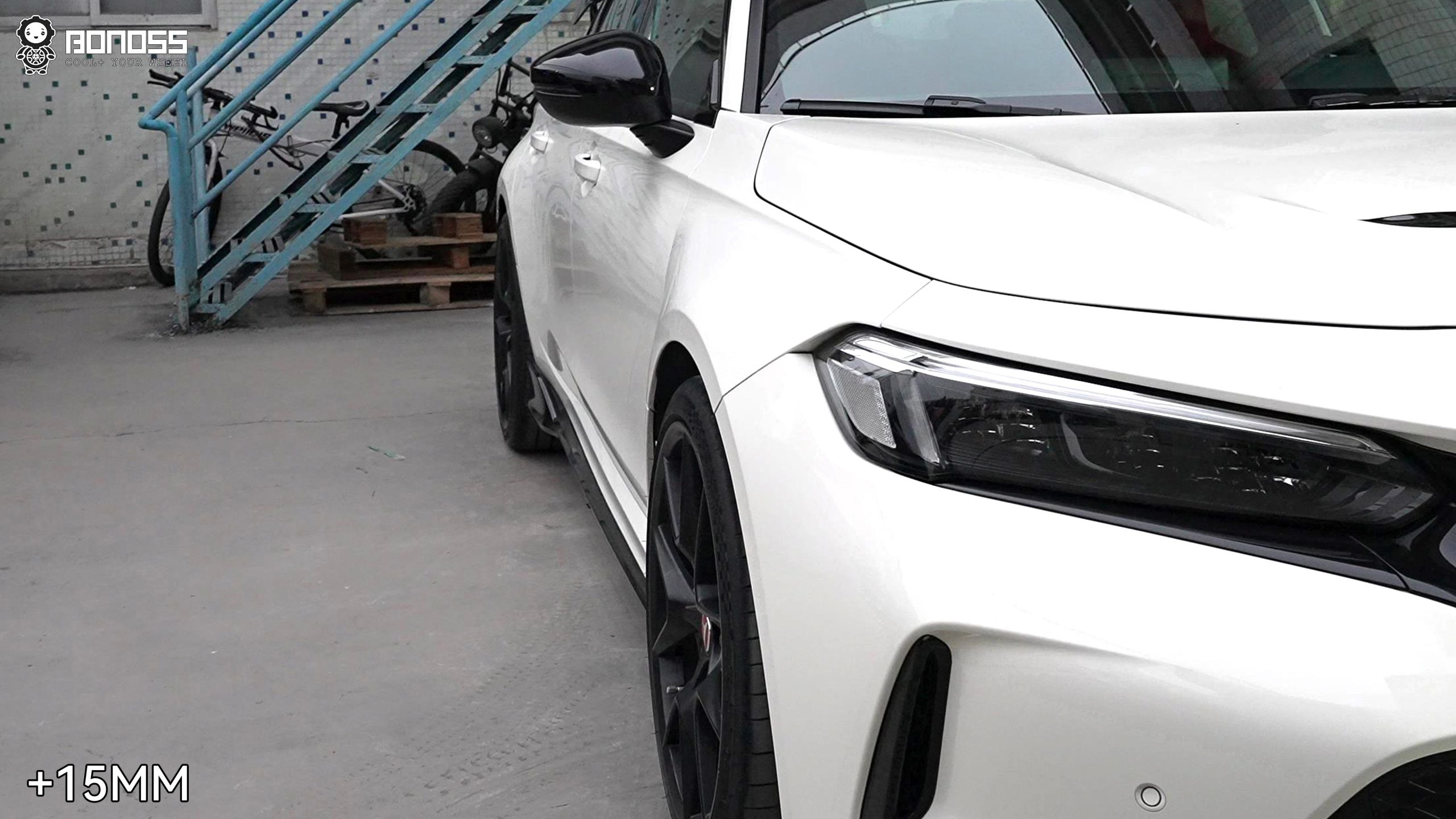 BONOSS Forged Active Cooling 2023 Honda Civic Type R Wheel Spacers Front 15mm Rear 20mm Before and After (4)