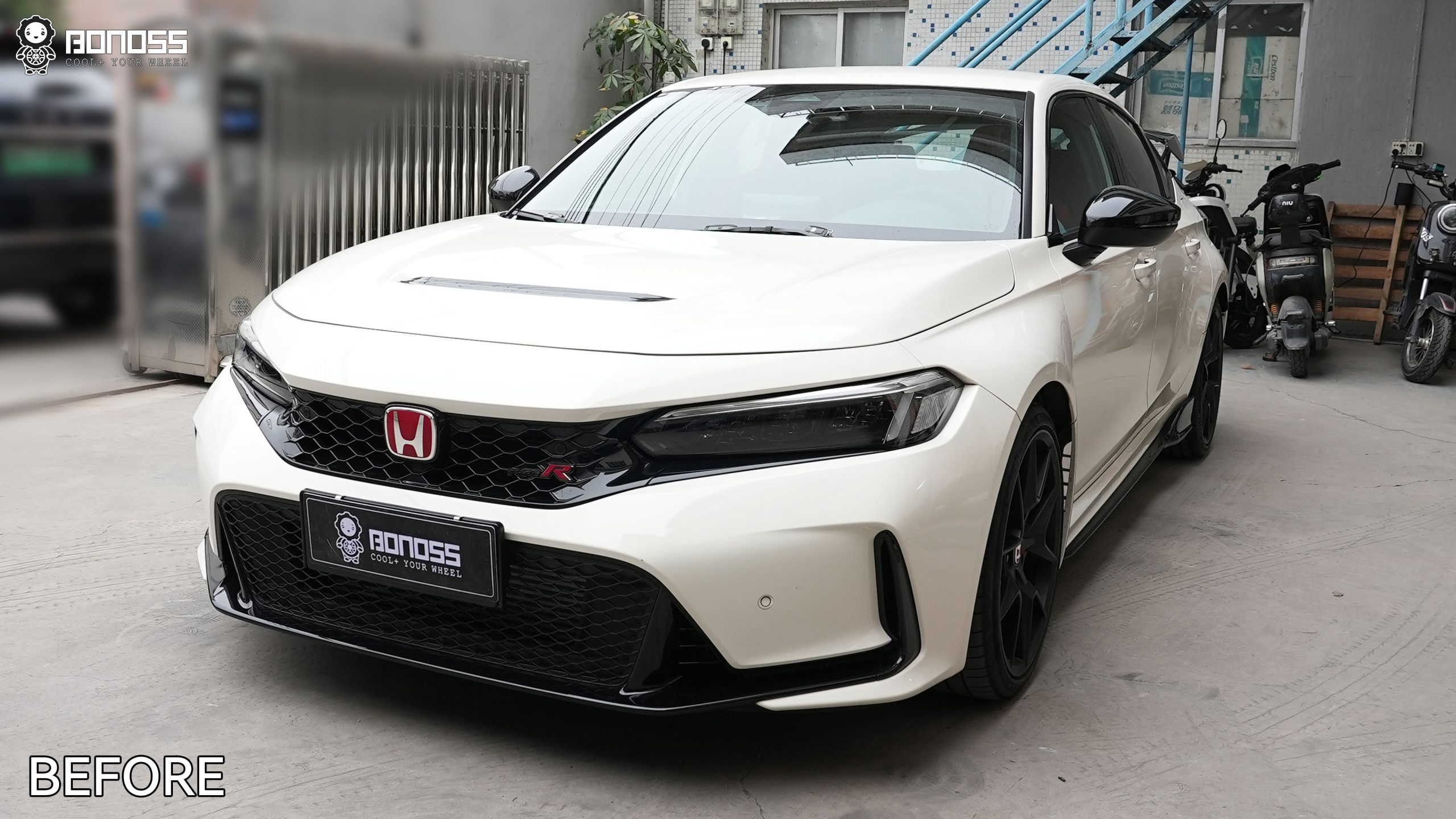 BONOSS Forged Active Cooling 2023 Honda Civic Type R Wheel Spacers Front 15mm Rear 20mm Before and After (7)