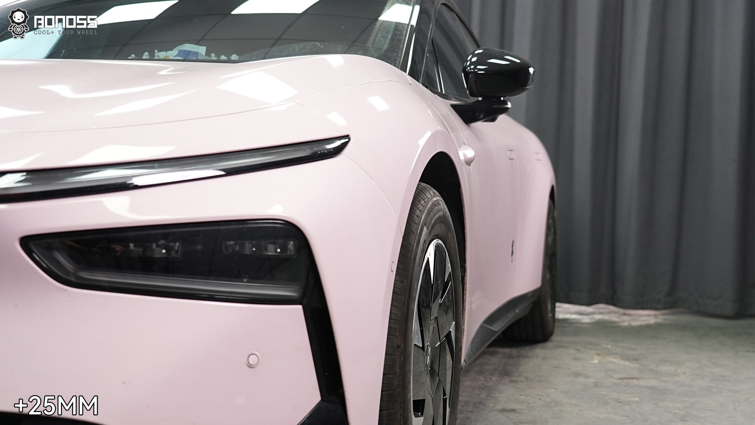 BONOSS Forged Active Cooling 2024 XPeng P7+ Wheel Spacers Front 25mm Rear 30mm Before and After (3)