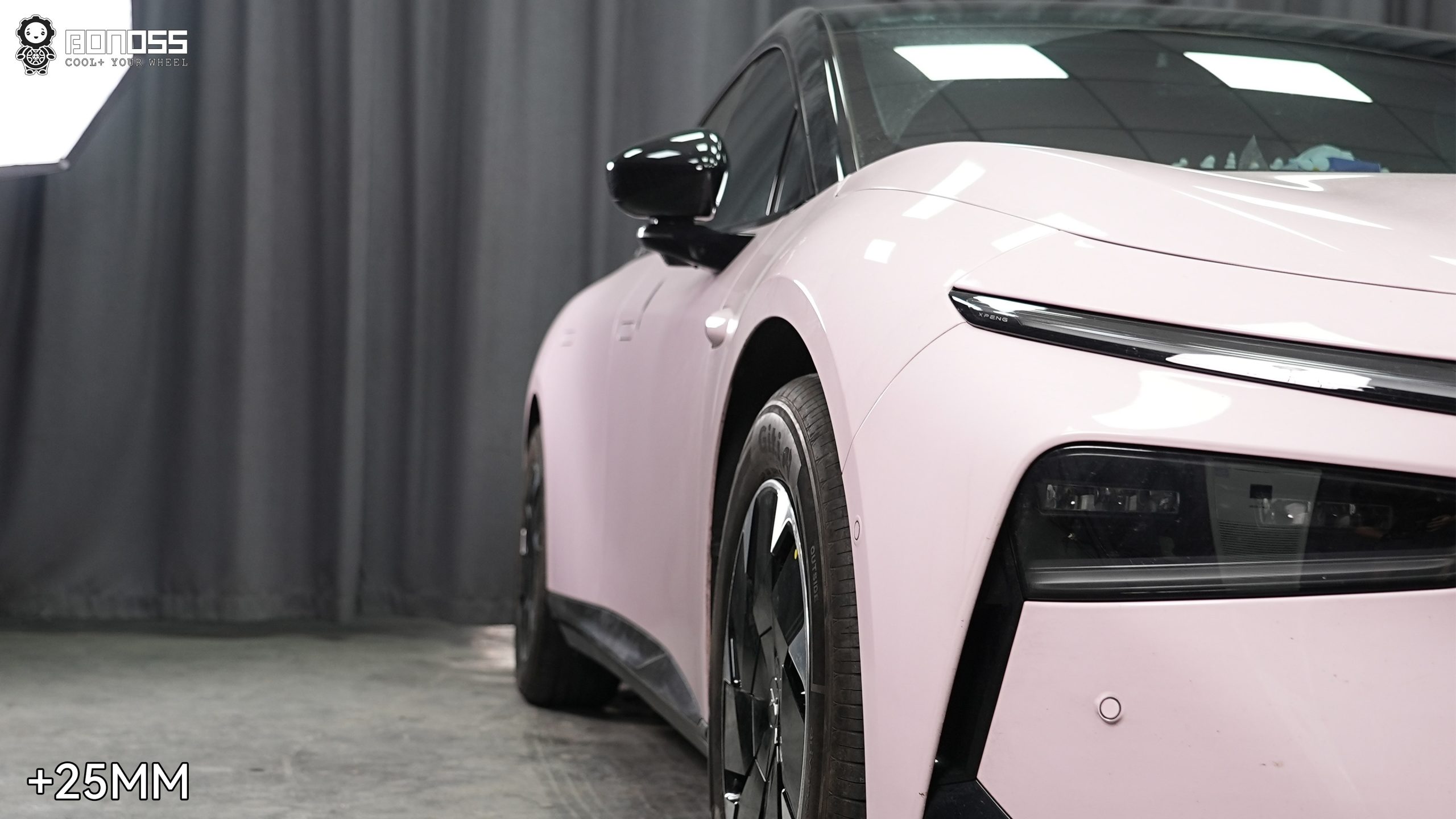 BONOSS Forged Active Cooling 2024 XPeng P7+ Wheel Spacers Front 25mm Rear 30mm Before and After (4)