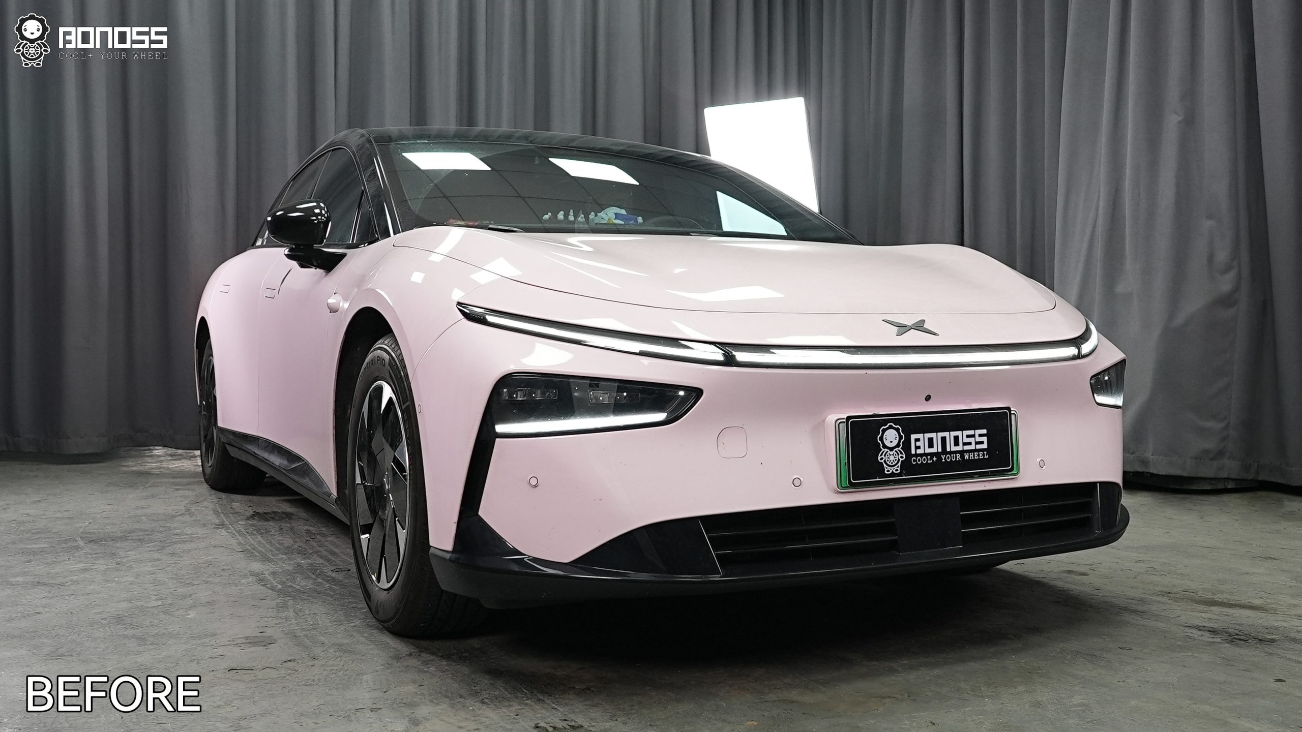 BONOSS Forged Active Cooling 2024 XPeng P7+ Wheel Spacers Front 25mm Rear 30mm Before and After (7)