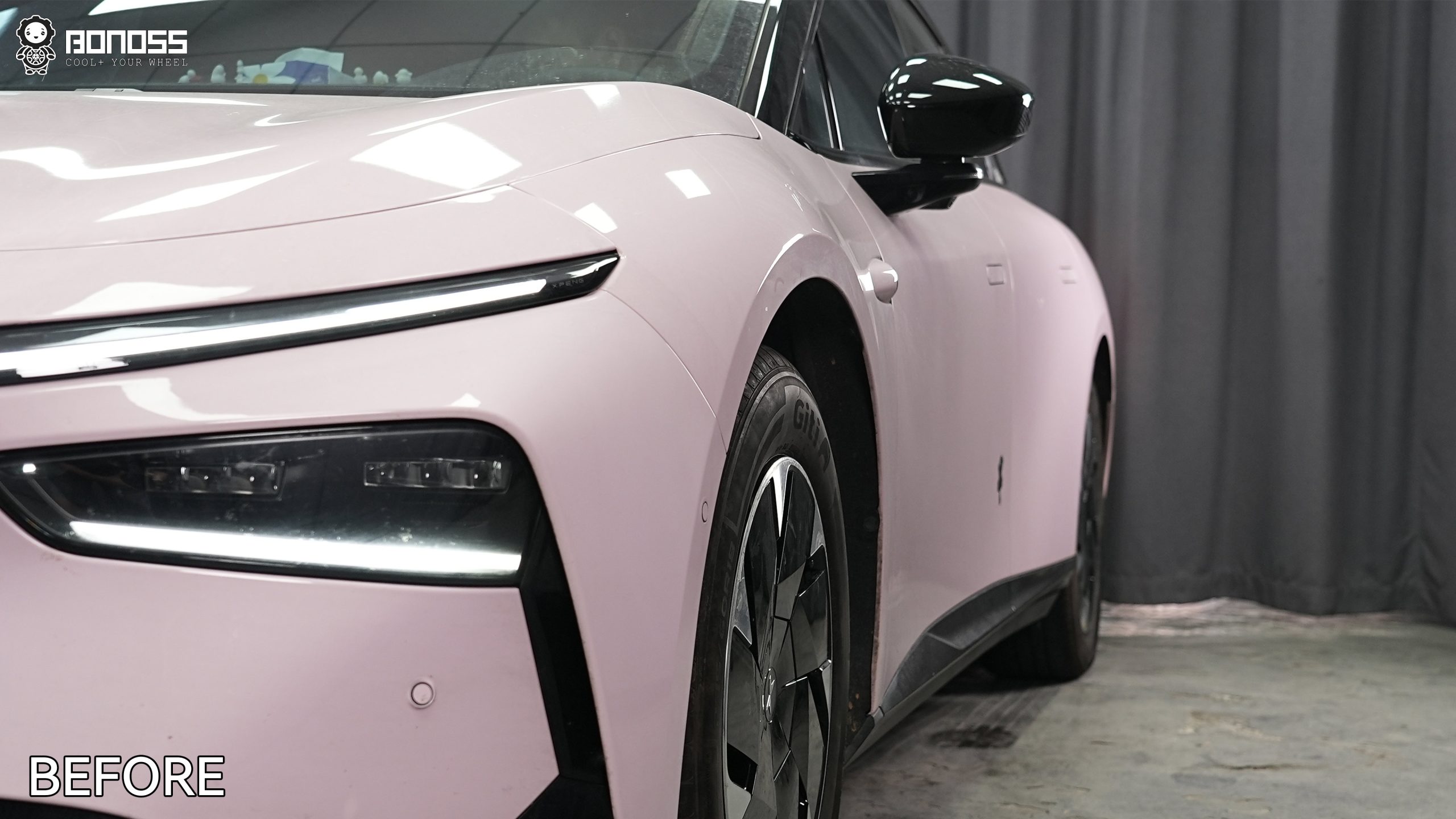 BONOSS Forged Active Cooling 2024 XPeng P7+ Wheel Spacers Front 25mm Rear 30mm Before and After (8)