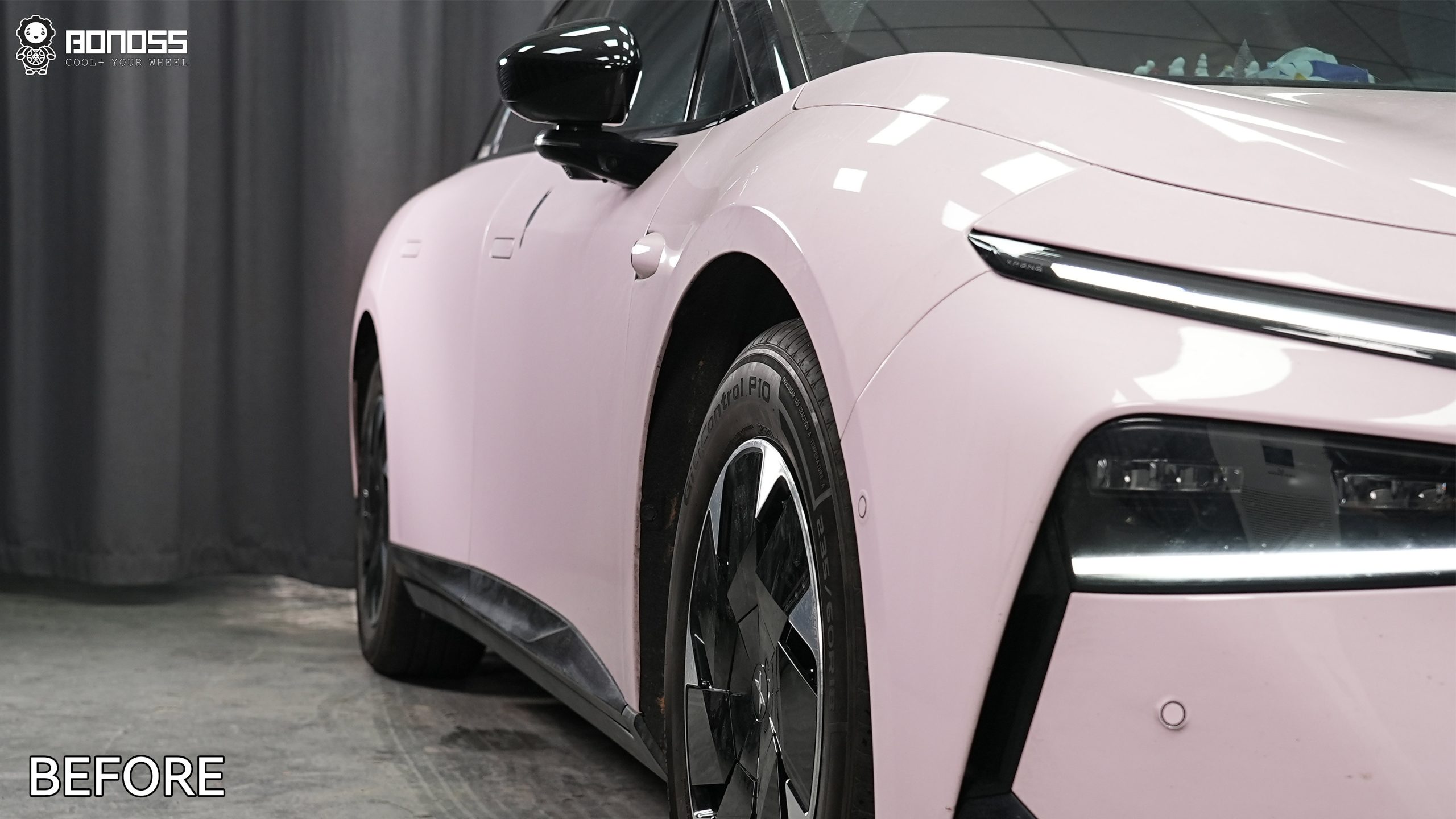 BONOSS Forged Active Cooling 2024 XPeng P7+ Wheel Spacers Front 25mm Rear 30mm Before and After (9)