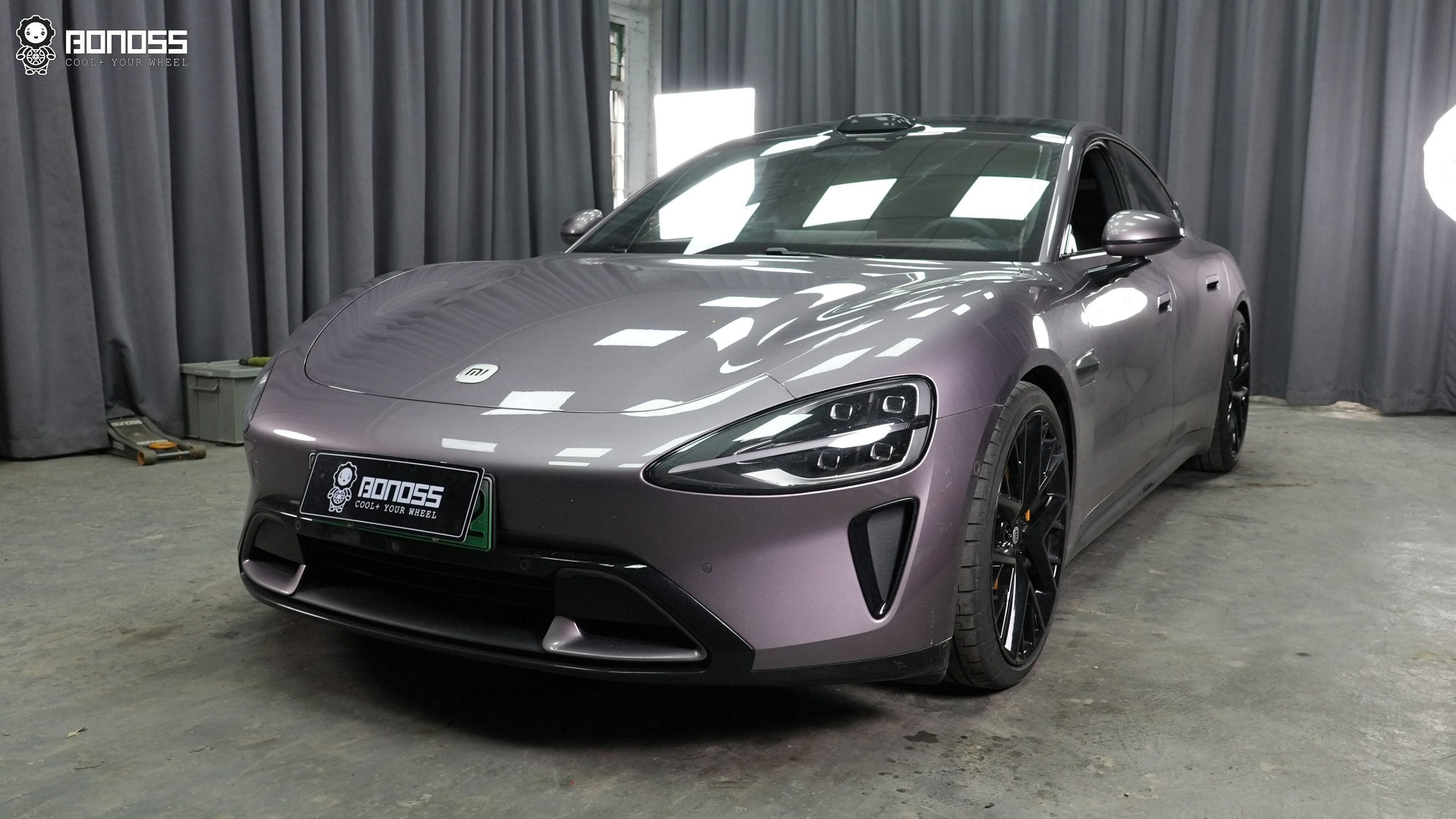 BONOSS Forged Active Cooling 2024 Xiaomi SU7 Wheel Spacers Front 15mm Rear 15mm Before and After (2)