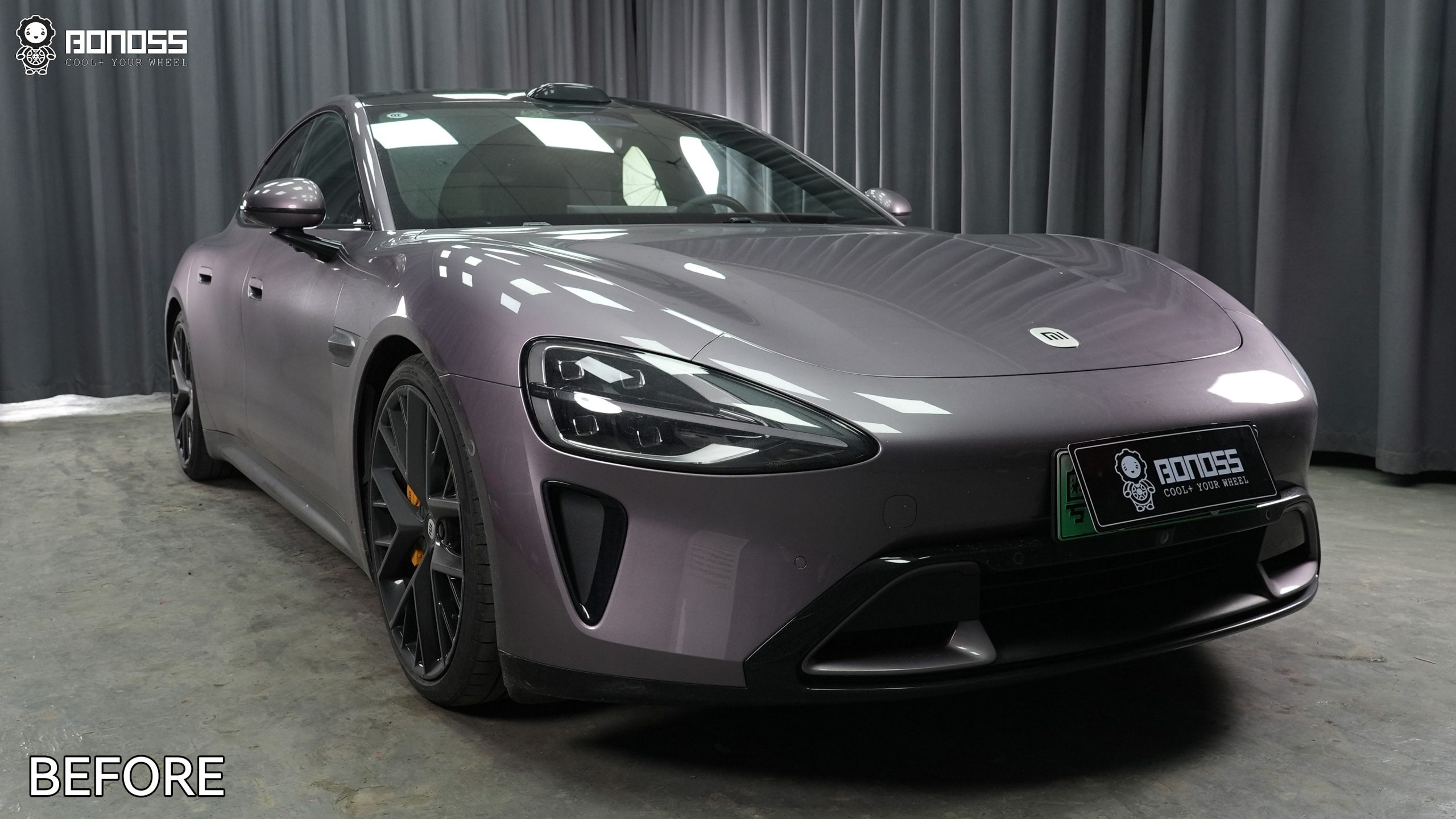 BONOSS Forged Active Cooling 2024 Xiaomi SU7 Wheel Spacers Front 15mm Rear 15mm Before and After (7)