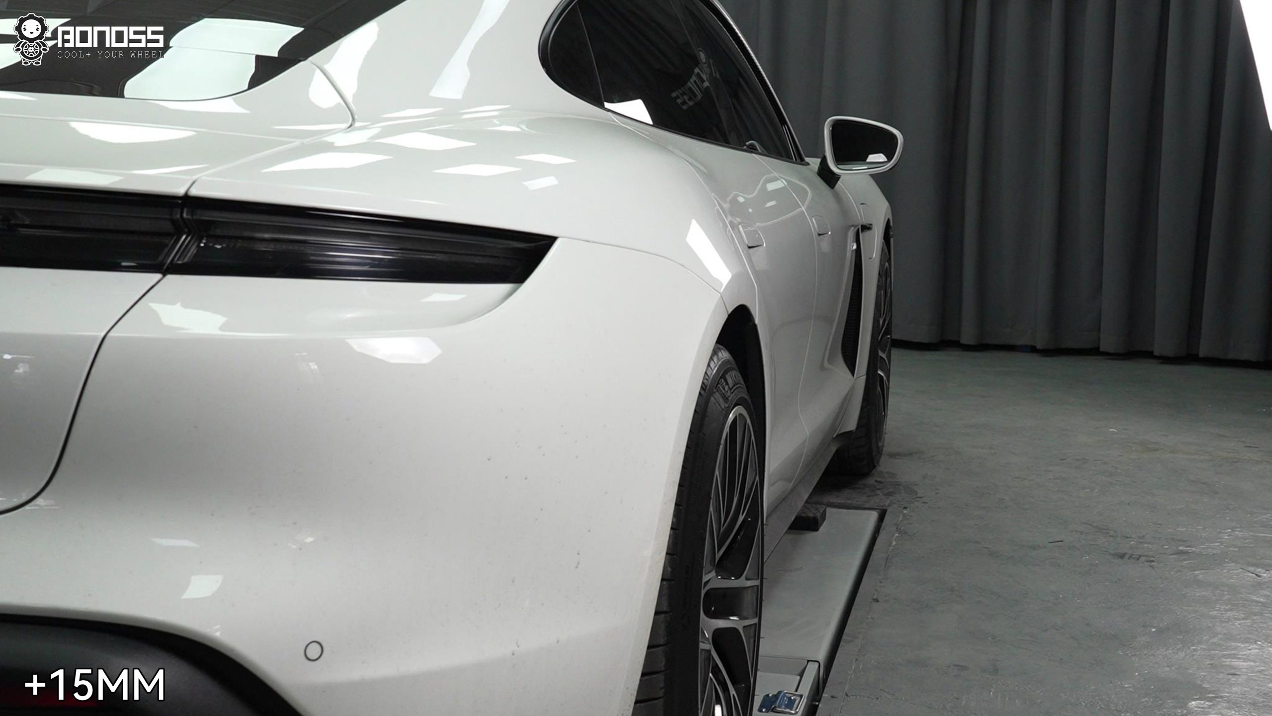 BONOSS Forged Lightweight Plus 2023 Porsche Taycan Wheel Spacers Front 15mm Rear 15mm Before and After (6)