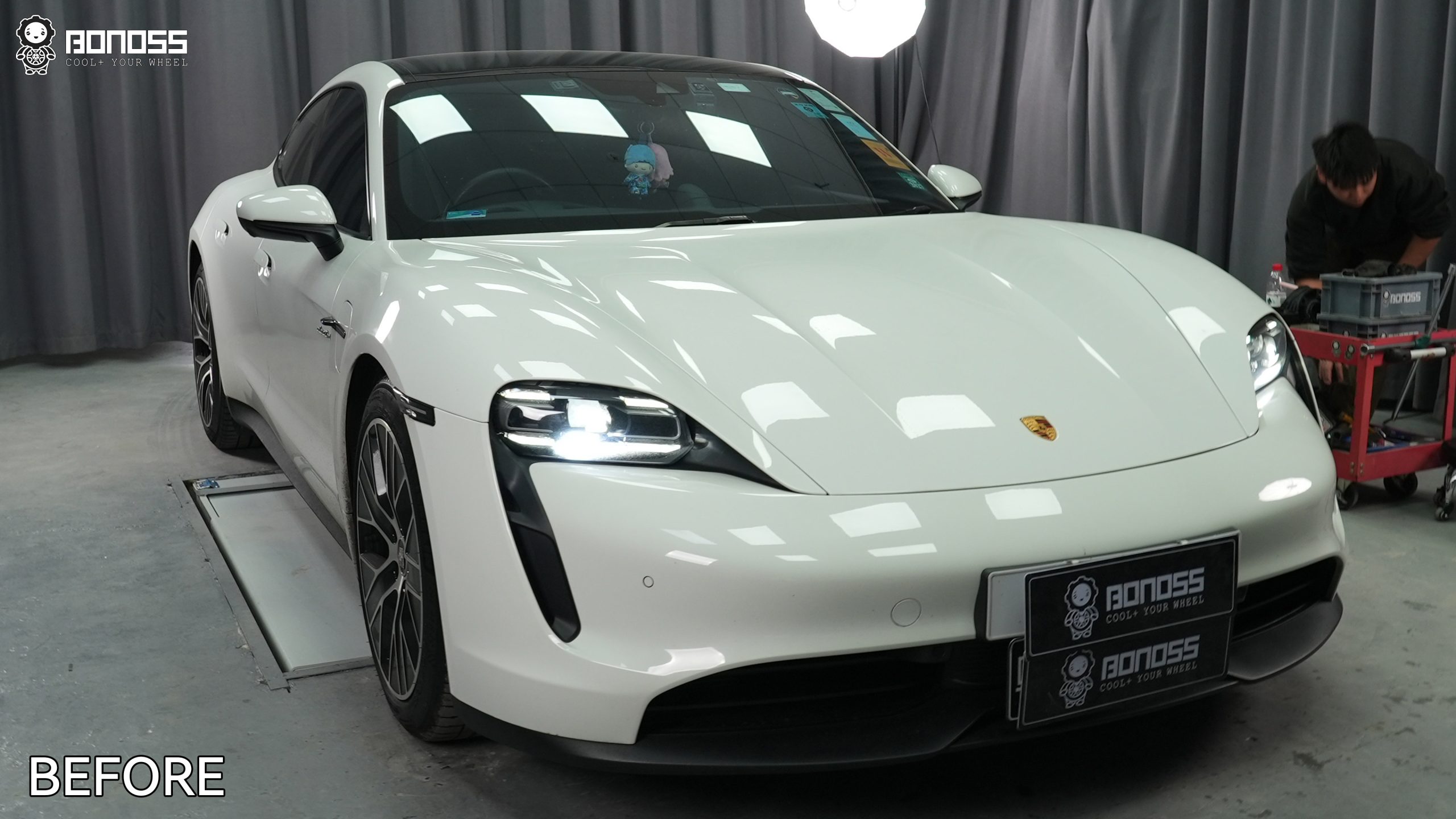 BONOSS Forged Lightweight Plus 2023 Porsche Taycan Wheel Spacers Front 15mm Rear 15mm Before and After (7)