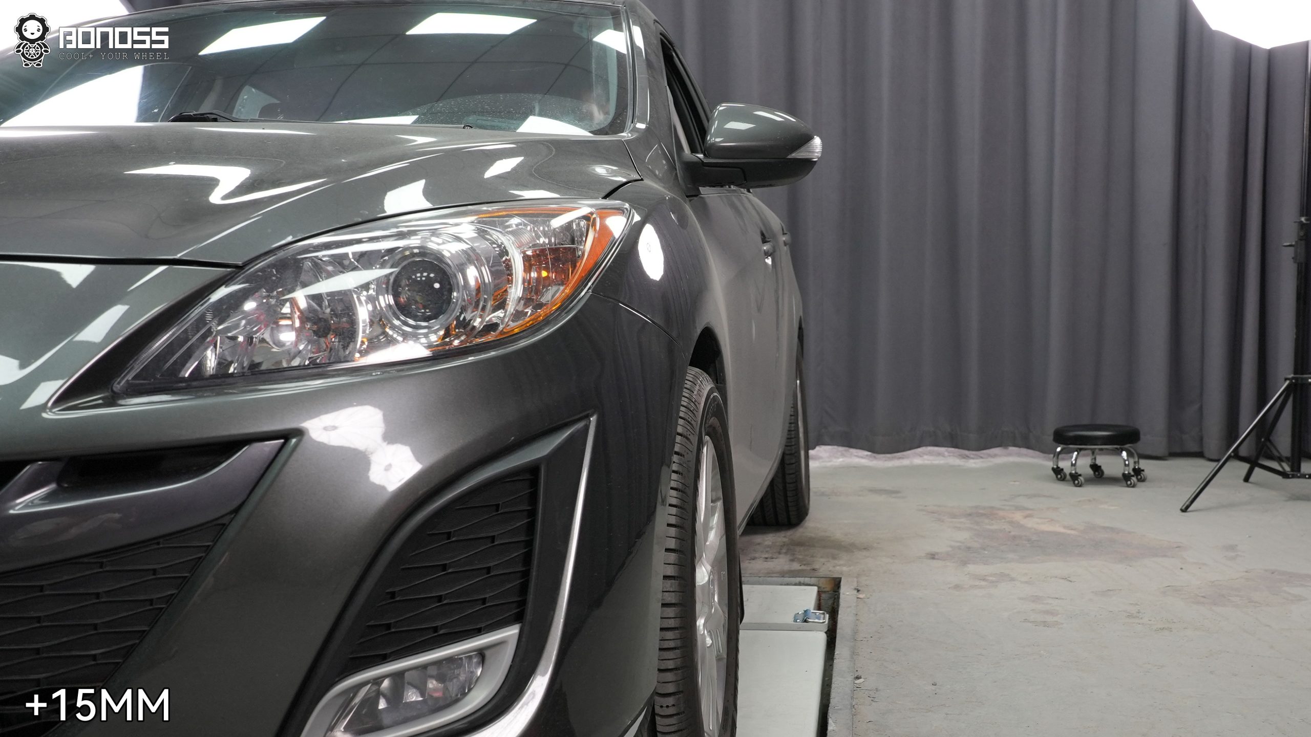BONOSS Forged Active Cooling 2010 Mazda Mazda3 Wheel Spacers Front 15mm Rear 20mm Before and After (3)