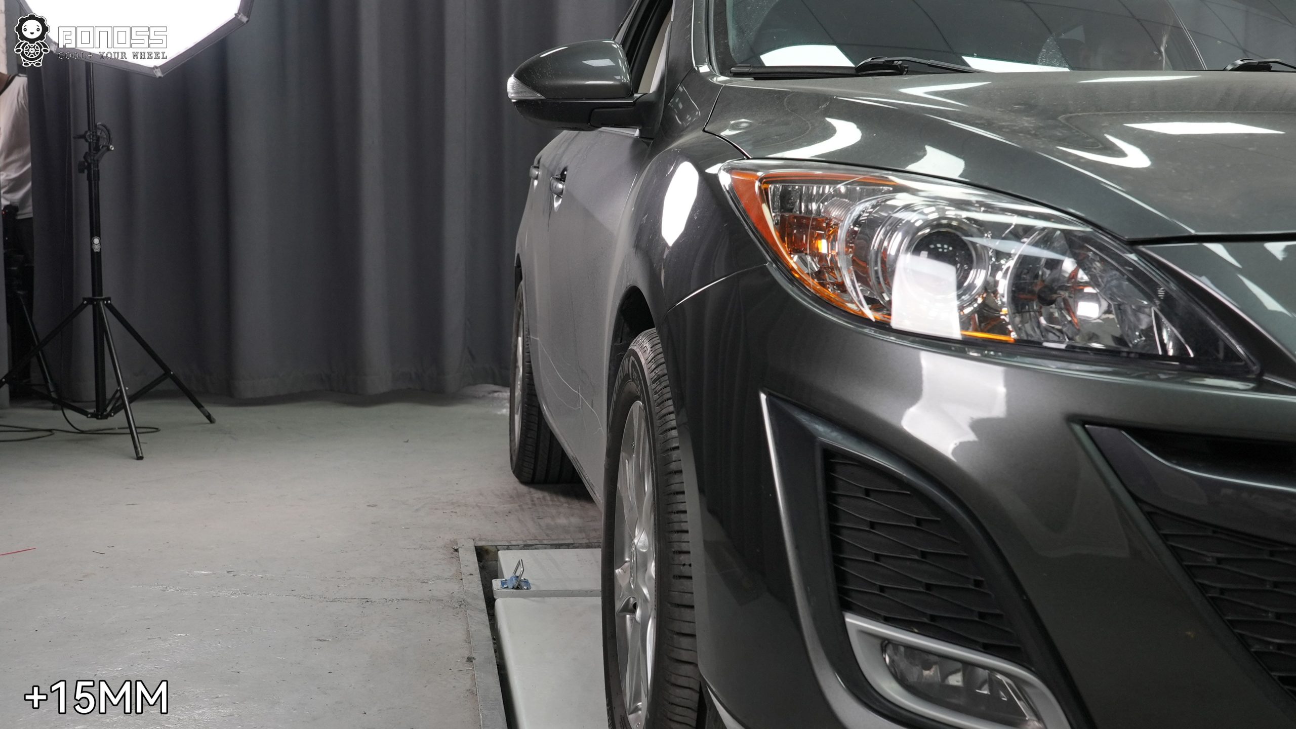 BONOSS Forged Active Cooling 2010 Mazda Mazda3 Wheel Spacers Front 15mm Rear 20mm Before and After (4)