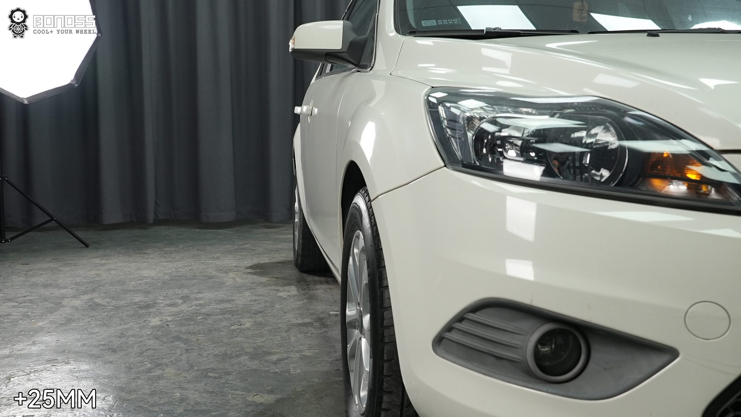 BONOSS Forged Active Cooling 2013 Ford Focus Wheel Spacers Front 25mm Rear 25mm Before and After (4)