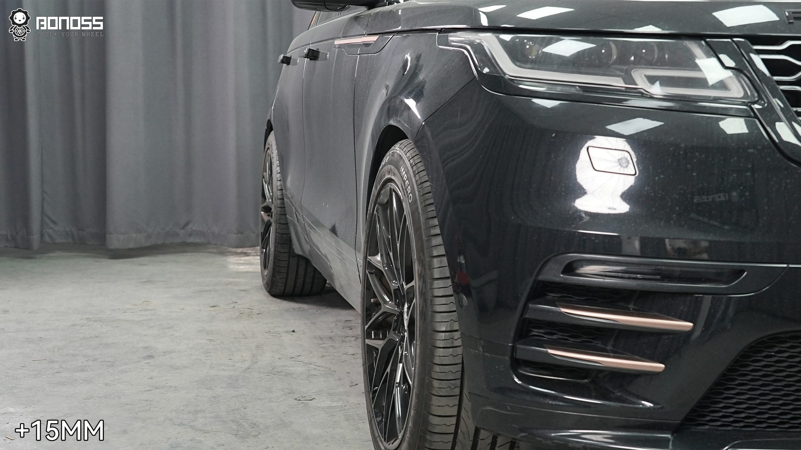 BONOSS Forged Active Cooling 2018 Land Rover Range Rover Velar Wheel Spacers Front 15mm Rear 20mm Before and After (4)