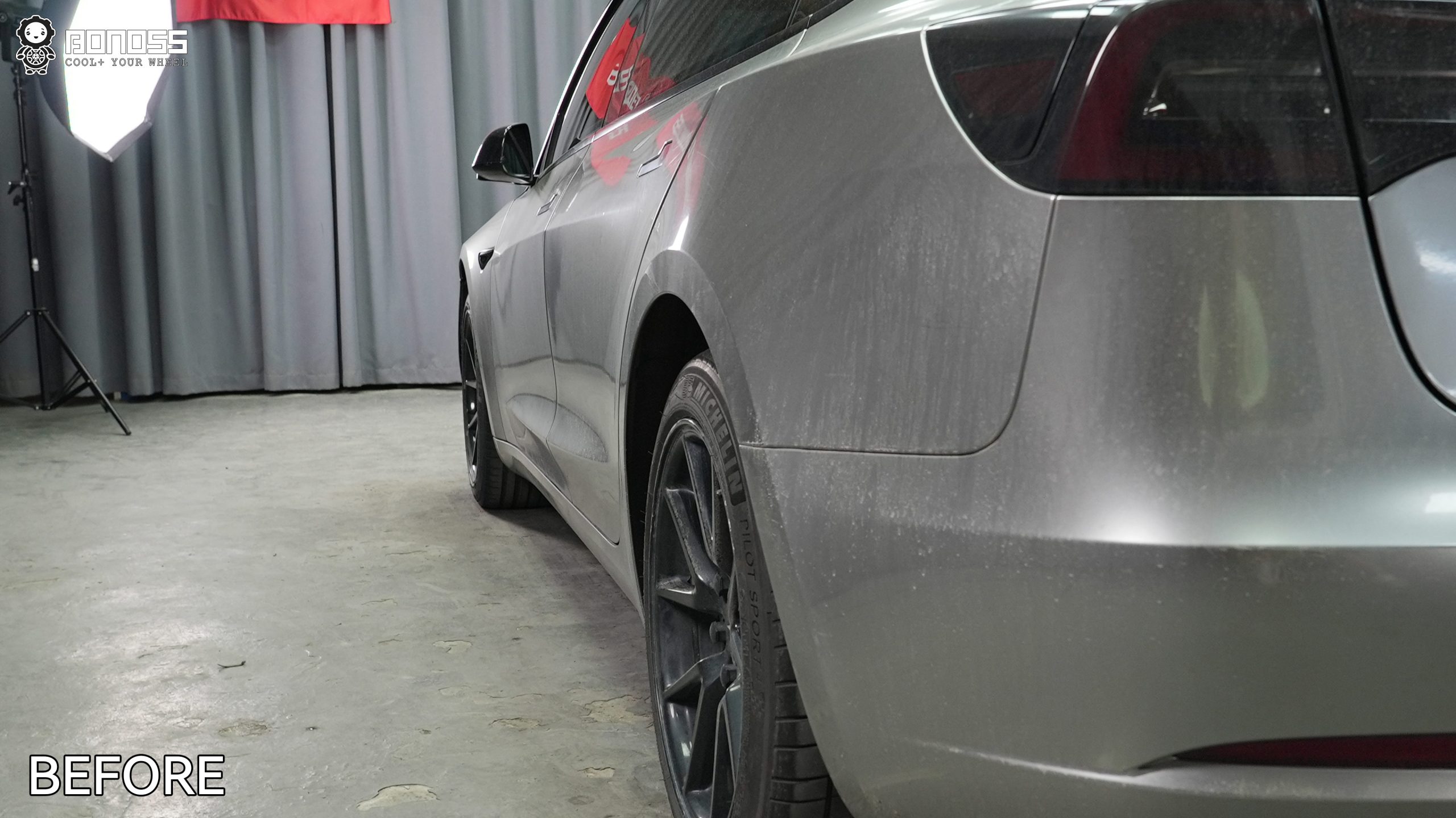 BONOSS Forged Active Cooling 2022 Tesla Model 3 Wheel Spacers Front 18mm Rear 25mm Before and After (10)