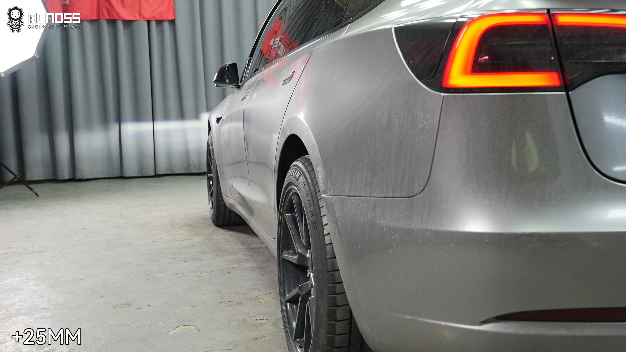 BONOSS Forged Active Cooling 2022 Tesla Model 3 Wheel Spacers Front 18mm Rear 25mm Before and After (22)