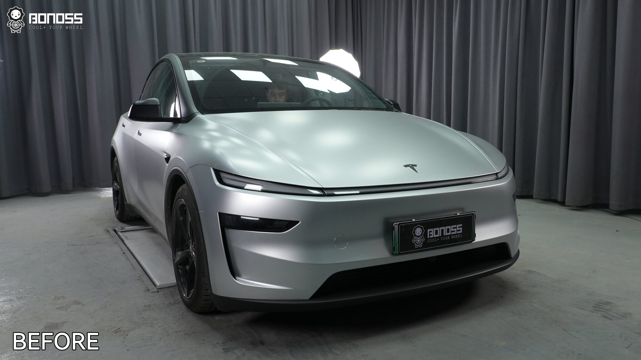 BONOSS Forged Active Cooling 2025 Tesla Model Y Wheel Spacers Front 20mm Rear 20mm Before and After (7)