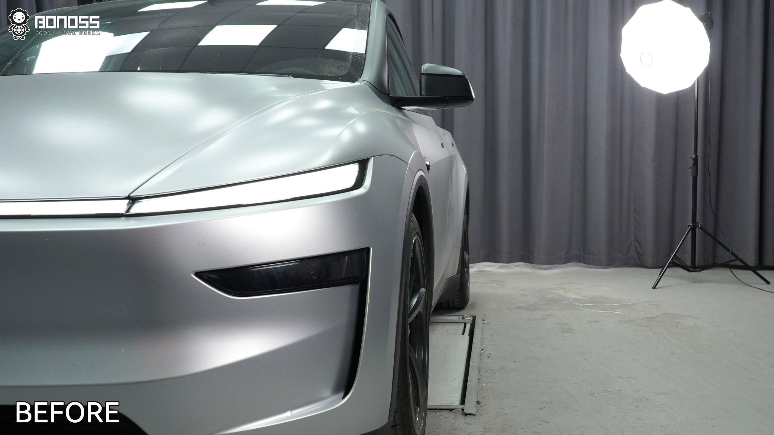 BONOSS Forged Active Cooling 2025 Tesla Model Y Wheel Spacers Front 20mm Rear 20mm Before and After (8)