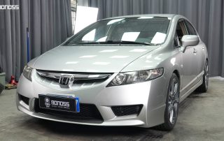 BONOSS Forged Active Cooling Honda Civic Wheel Spacers Front 25mm Rear 30mm Example Before and After (1)