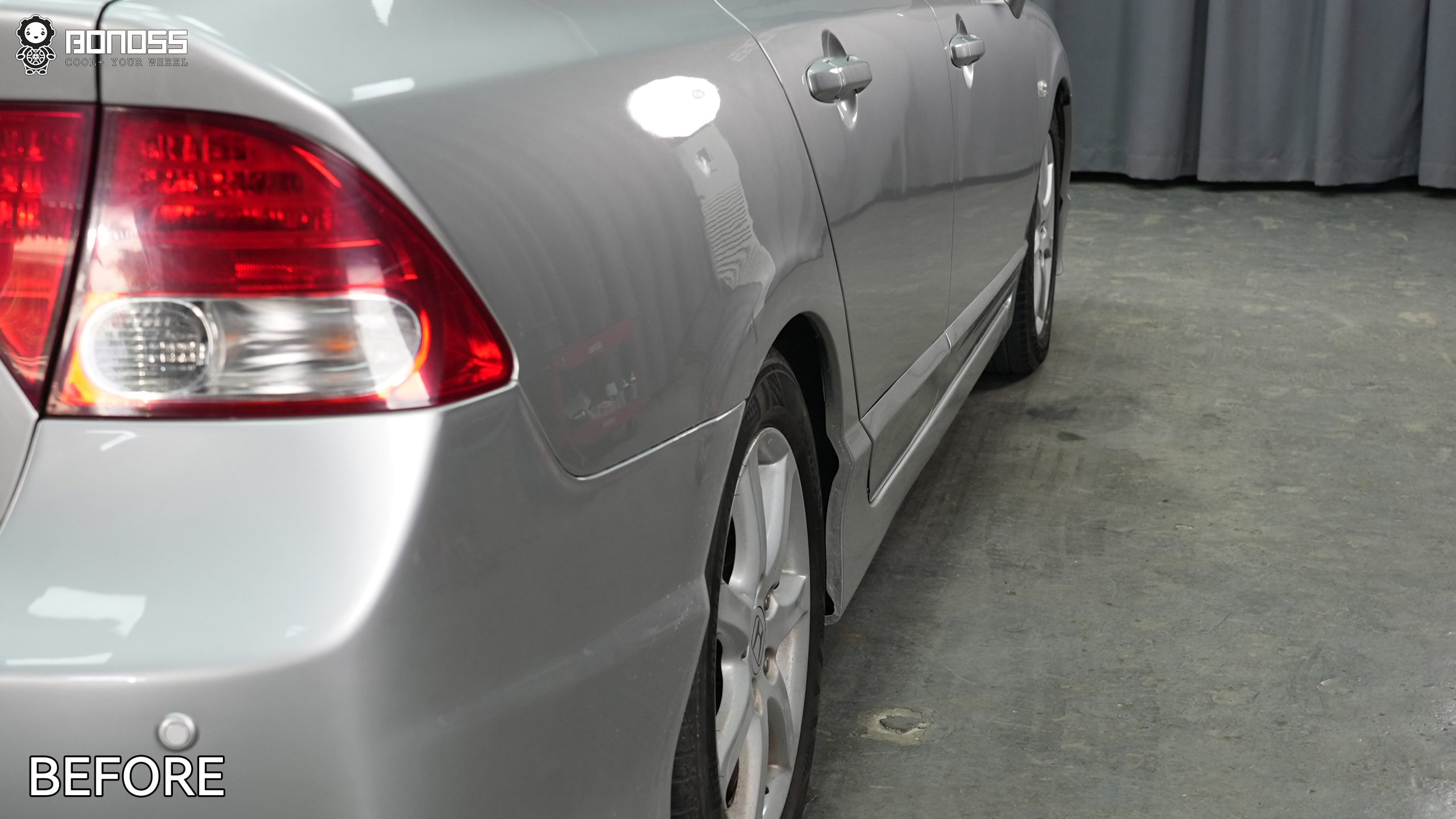 BONOSS Forged Active Cooling Honda Civic Wheel Spacers Front 25mm Rear 30mm Example Before and After (10)