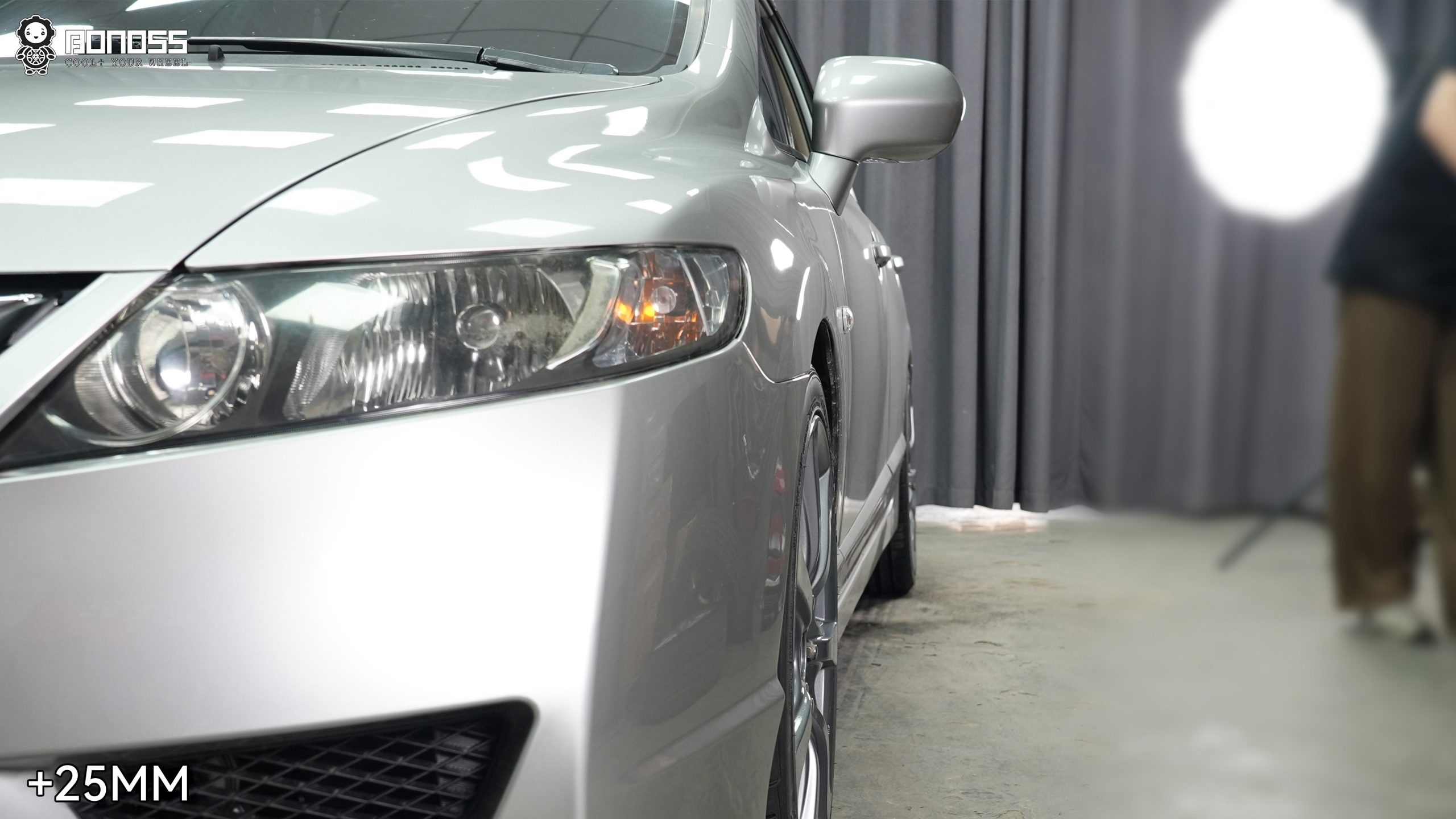 BONOSS Forged Active Cooling Honda Civic Wheel Spacers Front 25mm Rear 30mm Example Before and After (21)