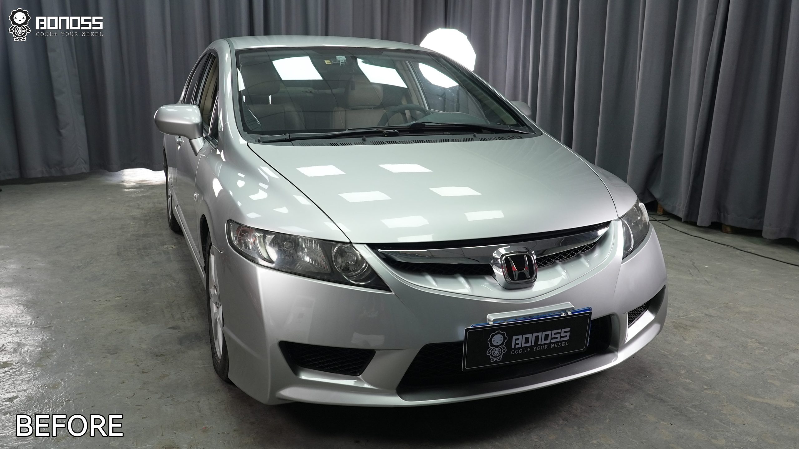 BONOSS Forged Active Cooling Honda Civic Wheel Spacers Front 25mm Rear 30mm Example Before and After (6)