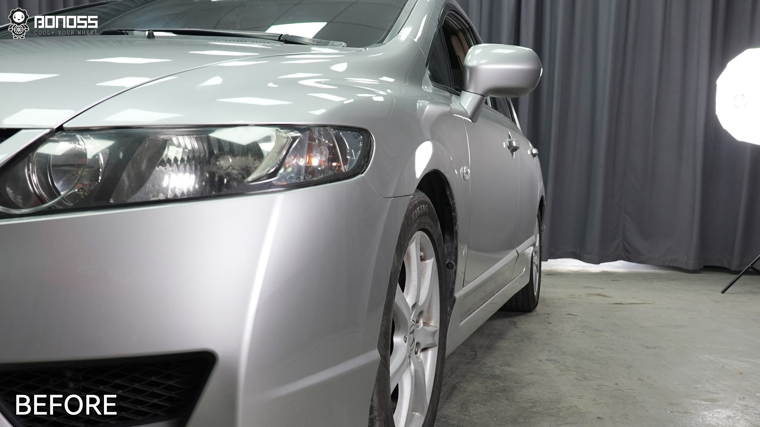 BONOSS Forged Active Cooling Honda Civic Wheel Spacers Front 25mm Rear 30mm Example Before and After (7)