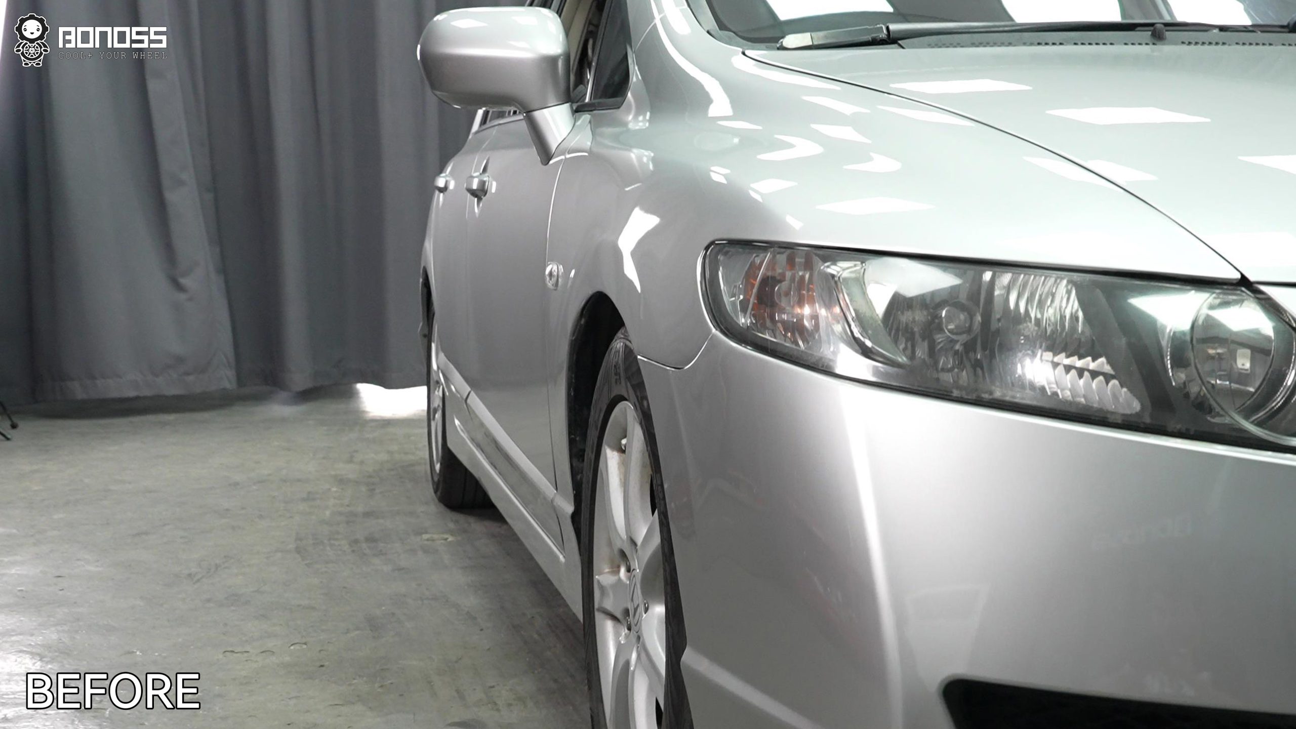 BONOSS Forged Active Cooling Honda Civic Wheel Spacers Front 25mm Rear 30mm Example Before and After (8)