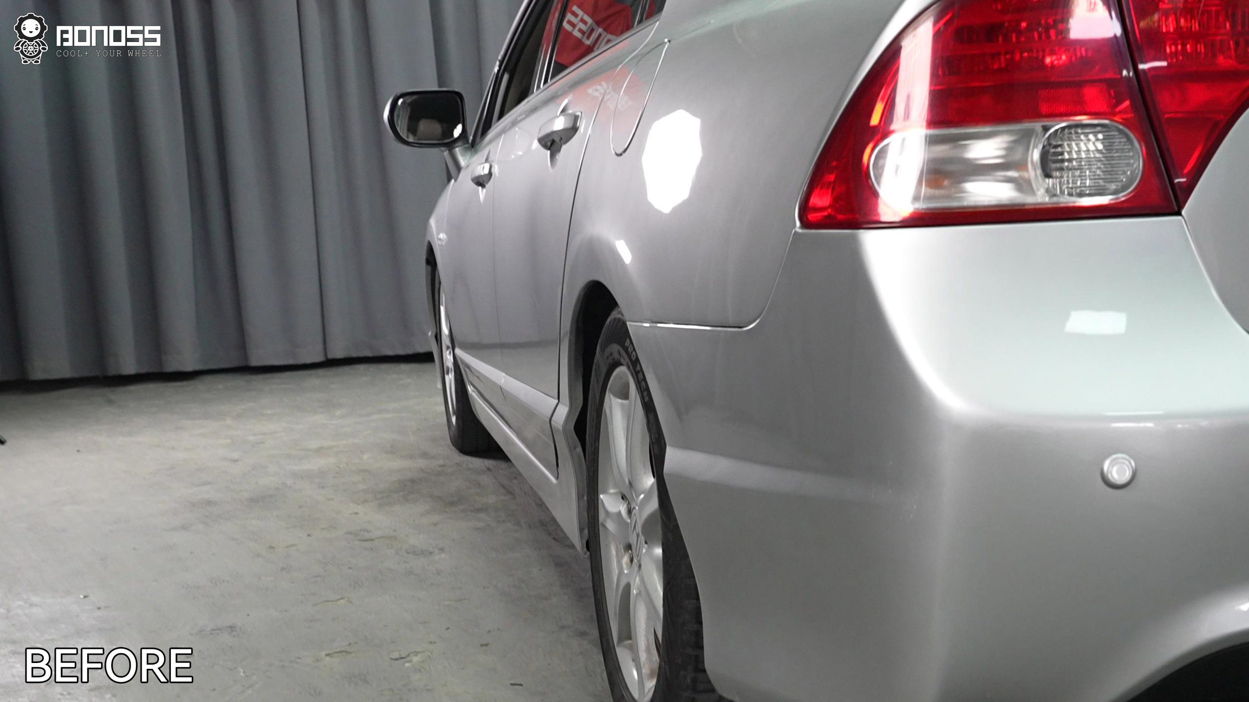 BONOSS Forged Active Cooling Honda Civic Wheel Spacers Front 25mm Rear 30mm Example Before and After (9)