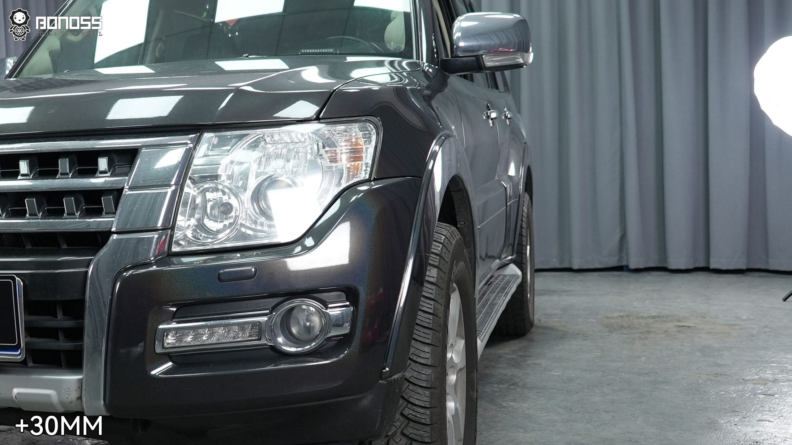 BONOSS Forged Active Cooling Mitsubishi Shogun Wheel Spacers Front 30mm Rear 30mm Before and After (4)