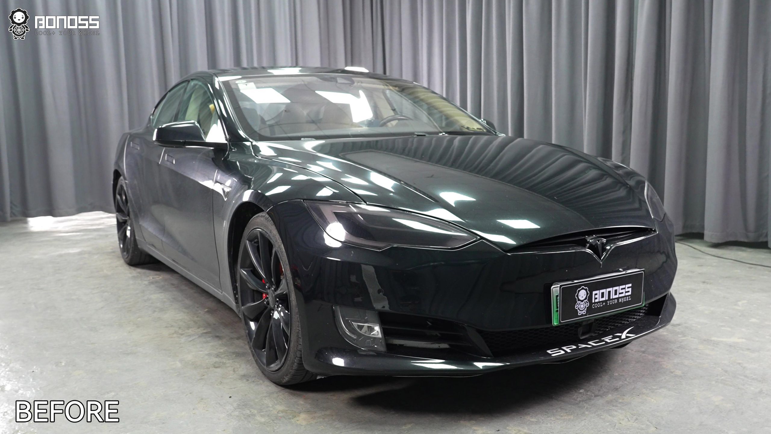 BONOSS Forged Active Cooling 2015 Tesla Model S Wheel Spacers Front 20mm Rear 25mm Before and After (7)