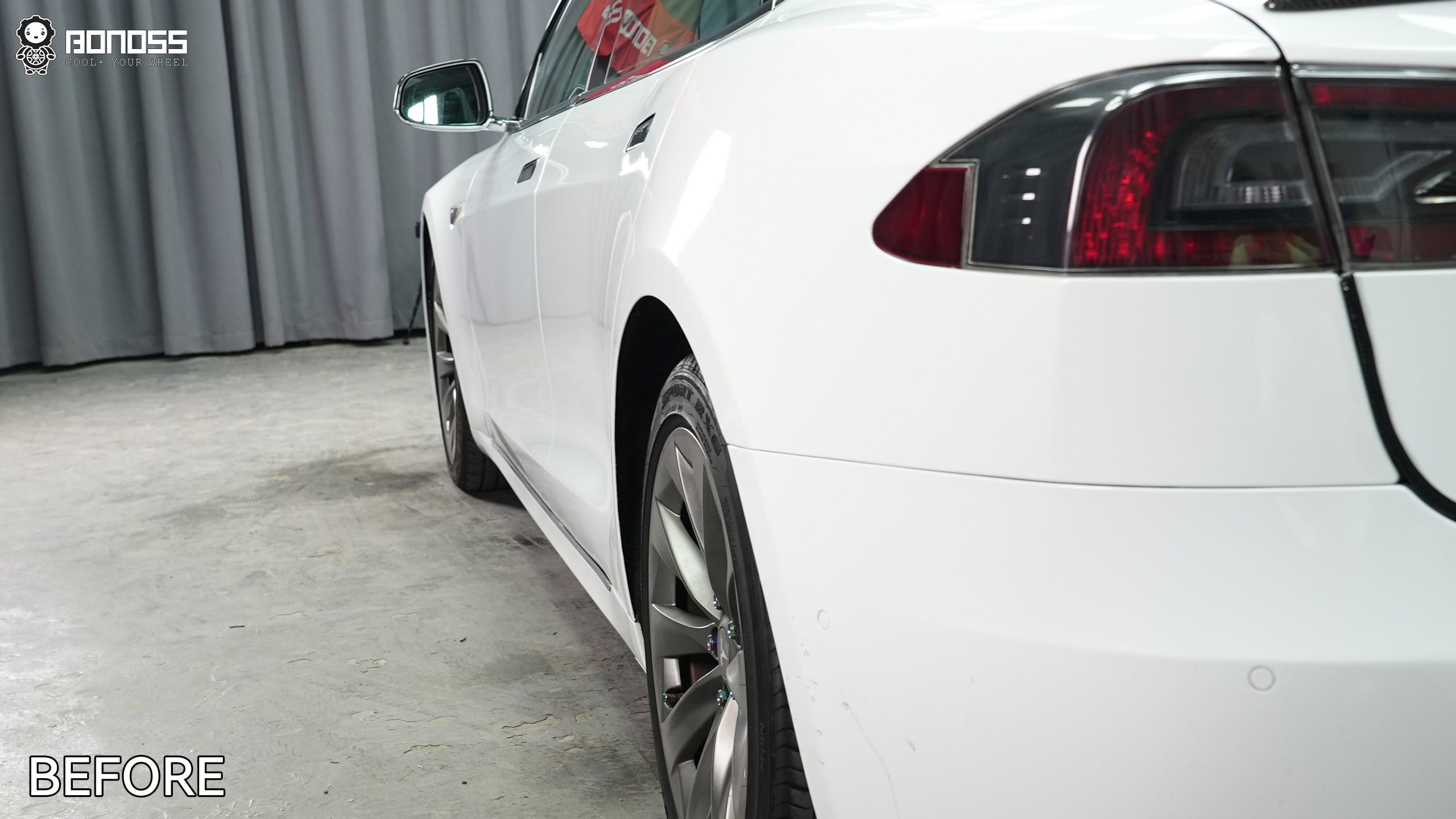 BONOSS Forged Active Cooling 2016 Tesla Model S Wheel Spacers Front 20mm Rear 25mm Before and After (10)