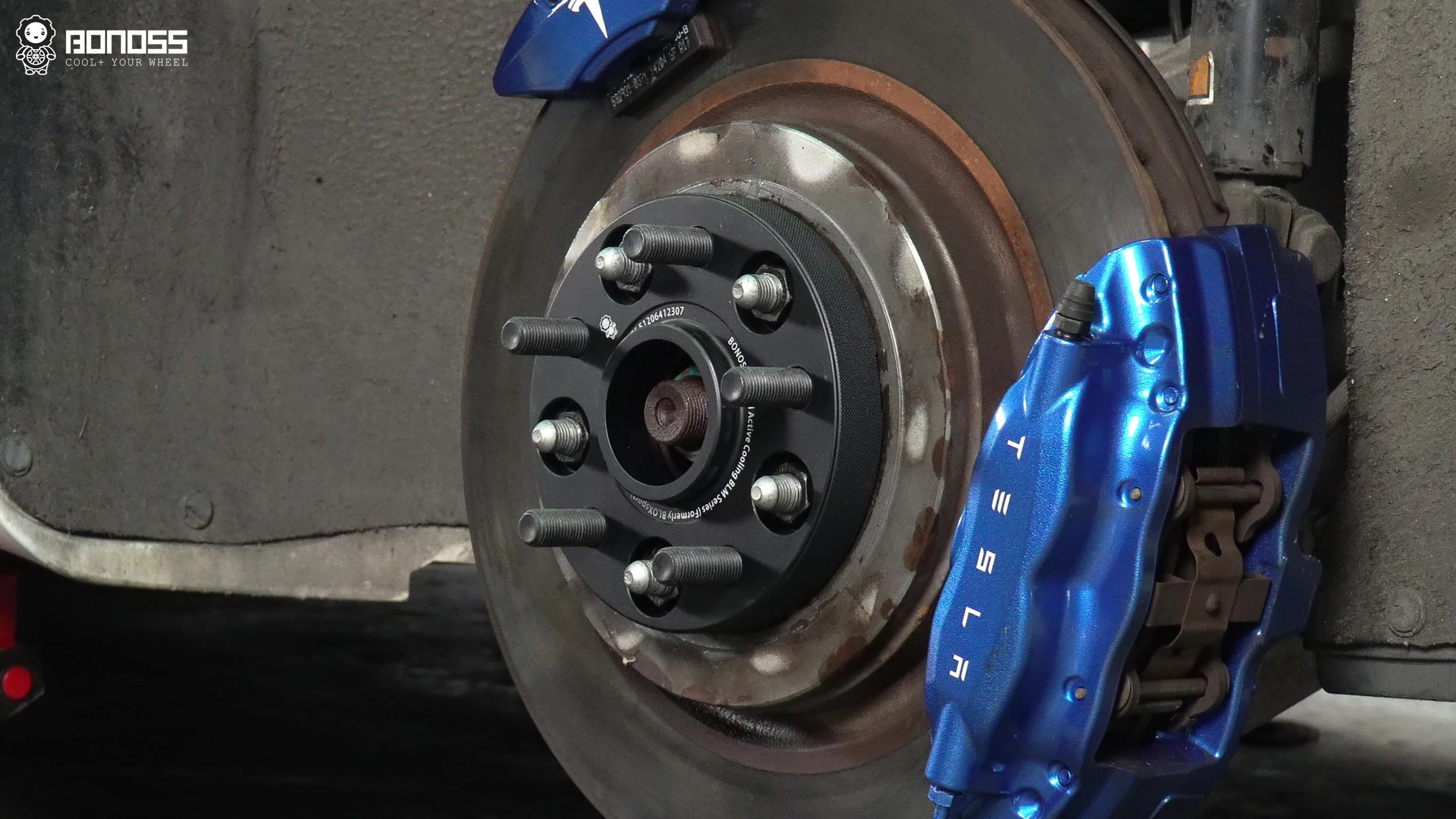 BONOSS Forged Active Cooling 2016 Tesla Model S Wheel Spacers Front 20mm Rear 25mm Before and After (14)