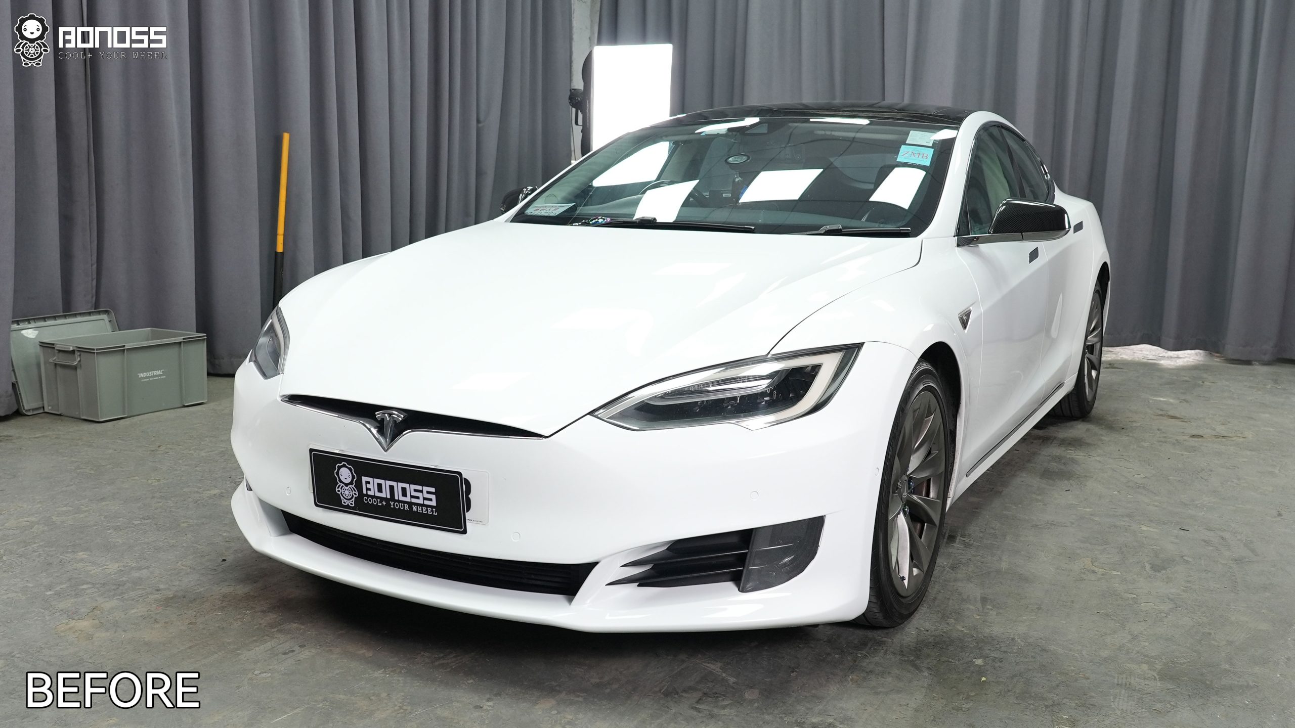 BONOSS Forged Active Cooling 2016 Tesla Model S Wheel Spacers Front 20mm Rear 25mm Before and After (7)