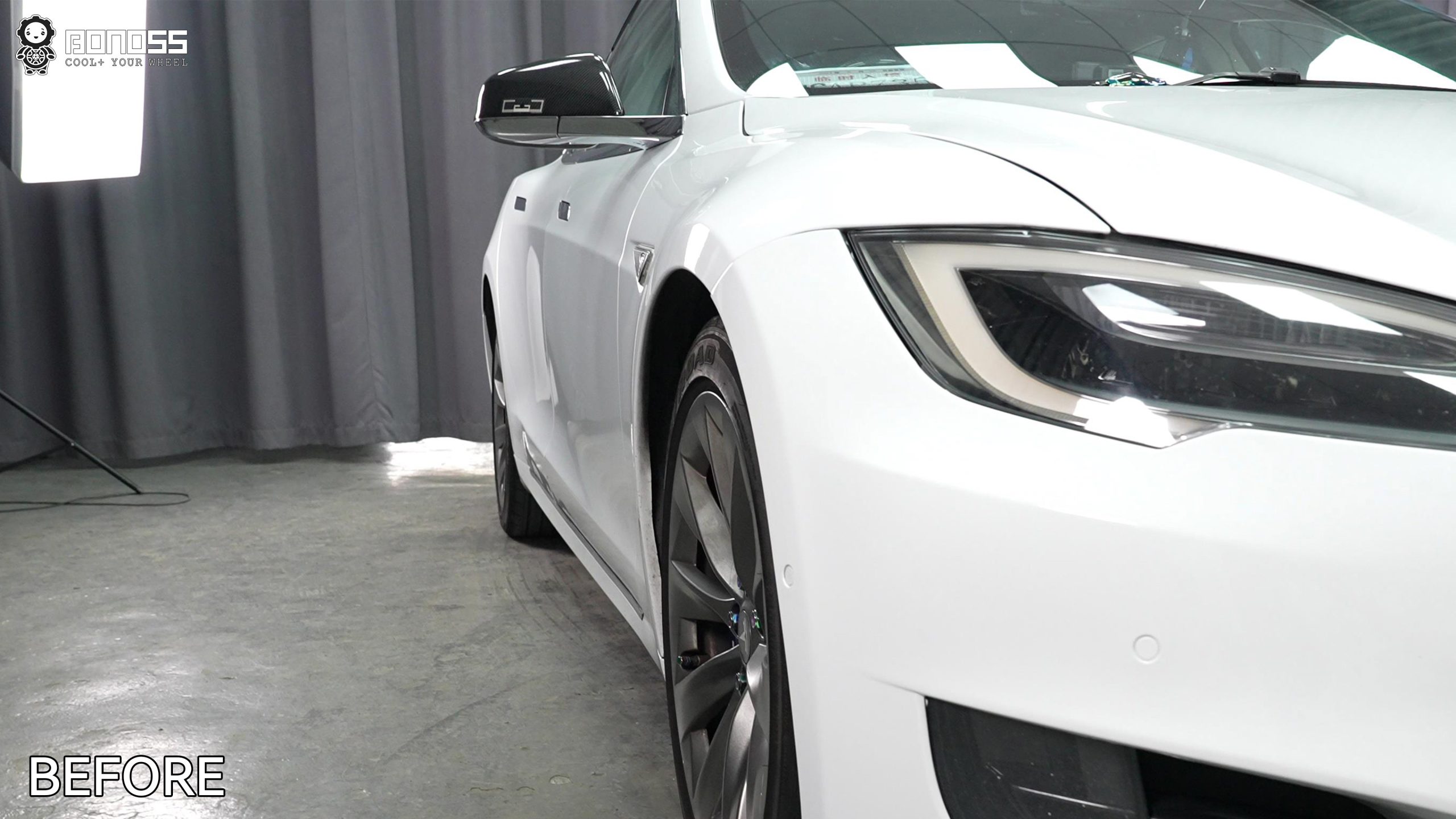BONOSS Forged Active Cooling 2016 Tesla Model S Wheel Spacers Front 20mm Rear 25mm Before and After (9)