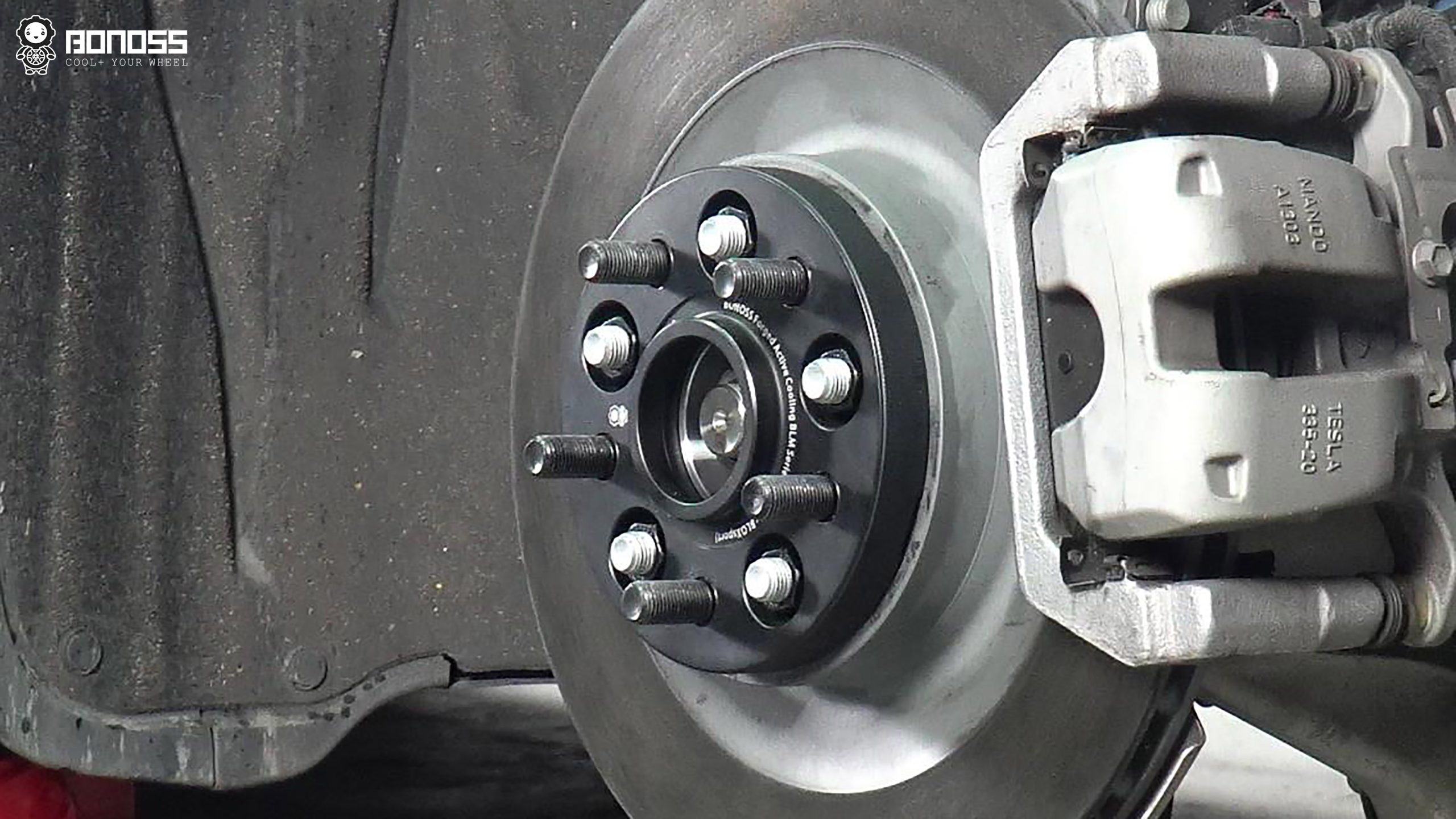 BONOSS Forged Active Cooling 2023 Tesla Model Y Wheel Spacers Front 18mm Rear 20mm Before and After (14)