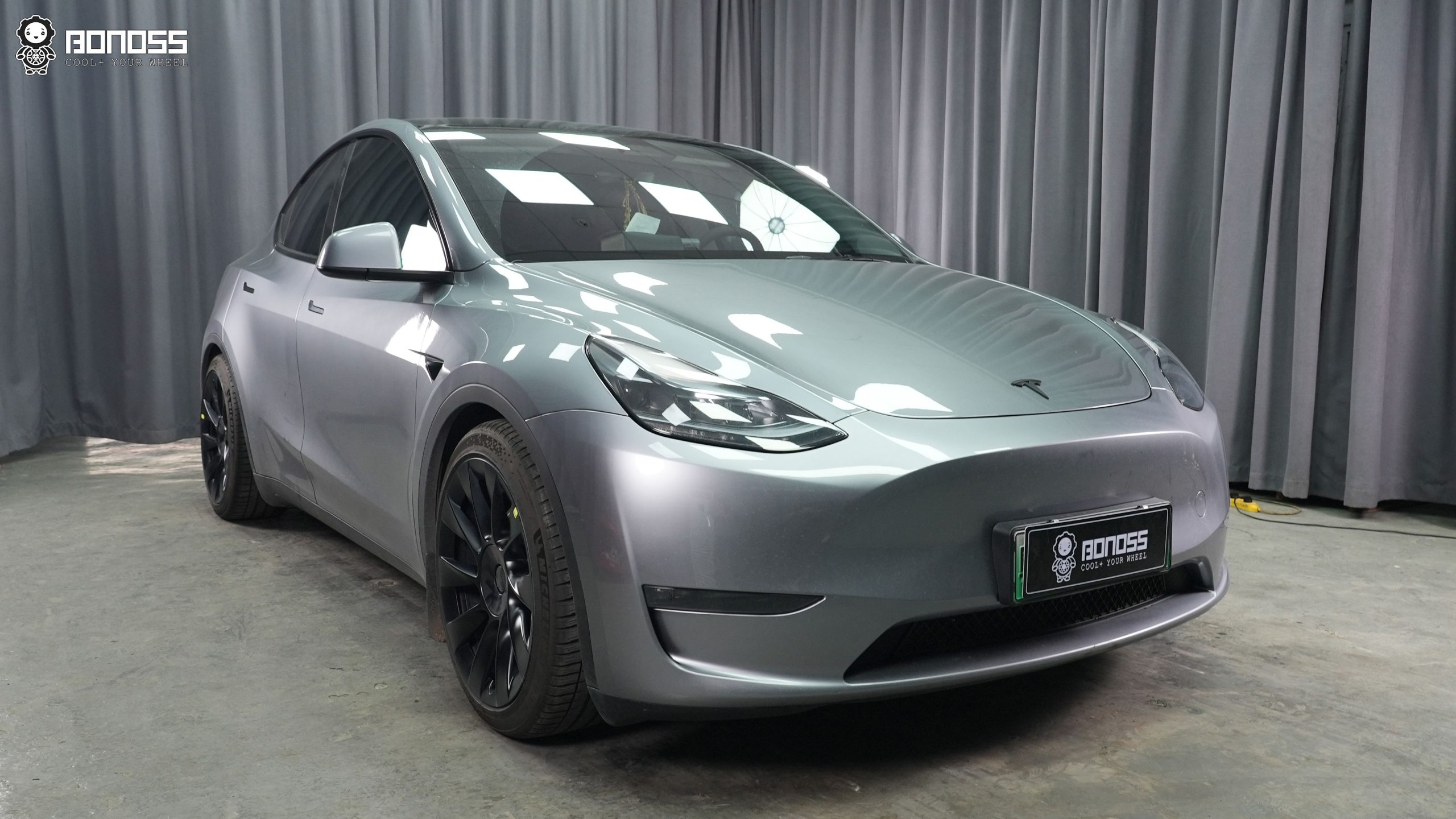BONOSS Forged Active Cooling 2023 Tesla Model Y Wheel Spacers Front 18mm Rear 20mm Before and After (2)