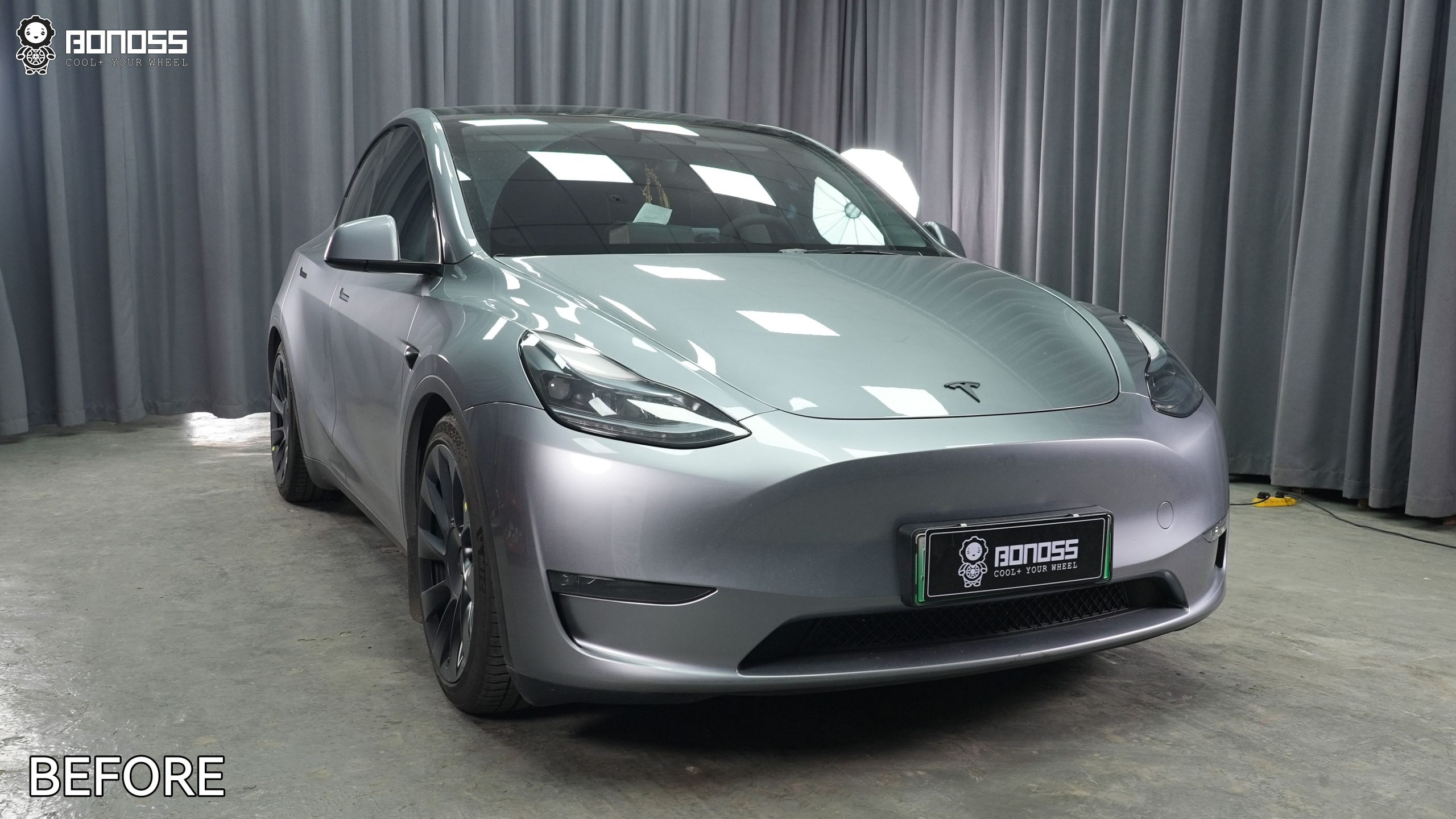 BONOSS Forged Active Cooling 2023 Tesla Model Y Wheel Spacers Front 18mm Rear 20mm Before and After (7)