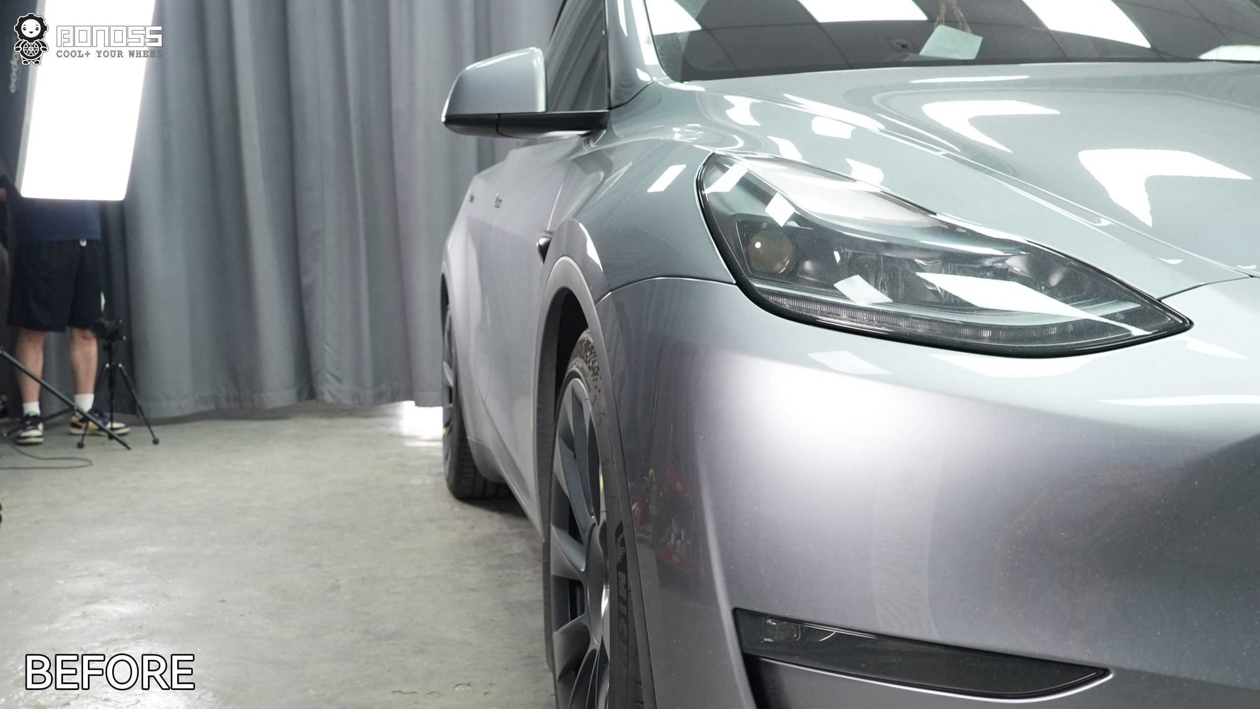 BONOSS Forged Active Cooling 2023 Tesla Model Y Wheel Spacers Front 18mm Rear 20mm Before and After (9)