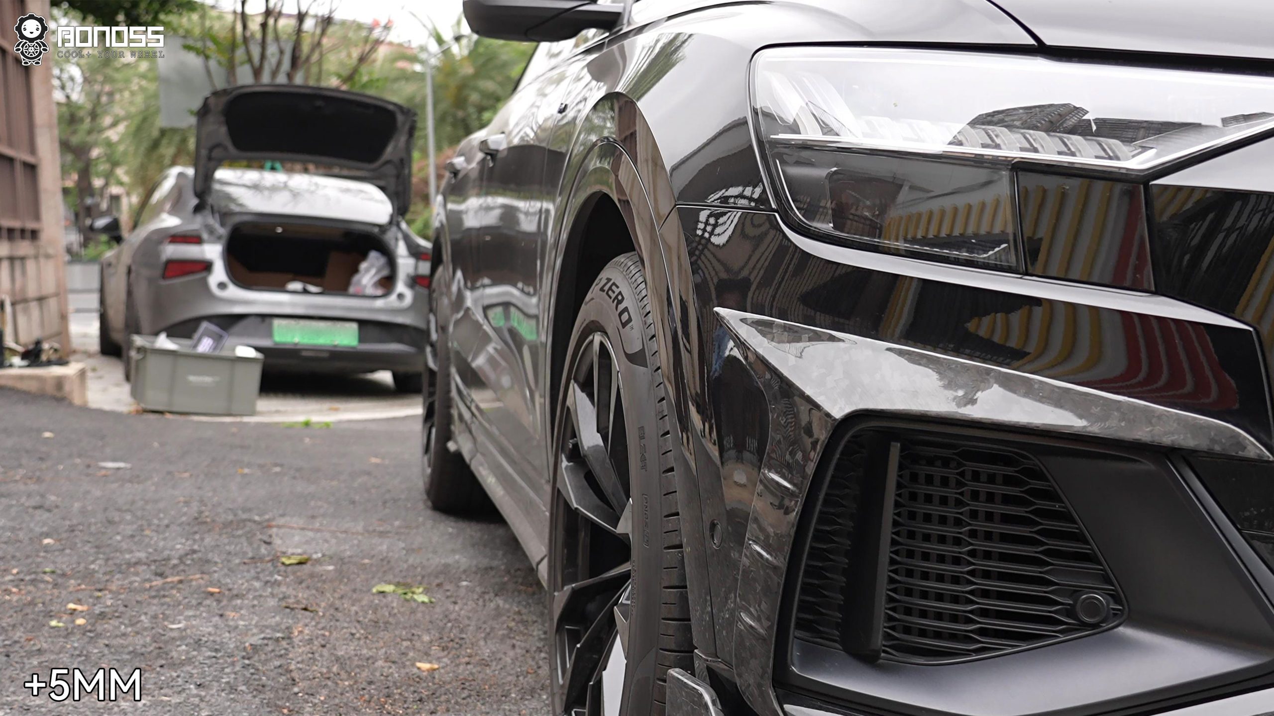 BONOSS Forged Lightweight Plus 2019 Audi Q8 Wheel Spacers Front 5mm Rear 15mm Before and After (4)