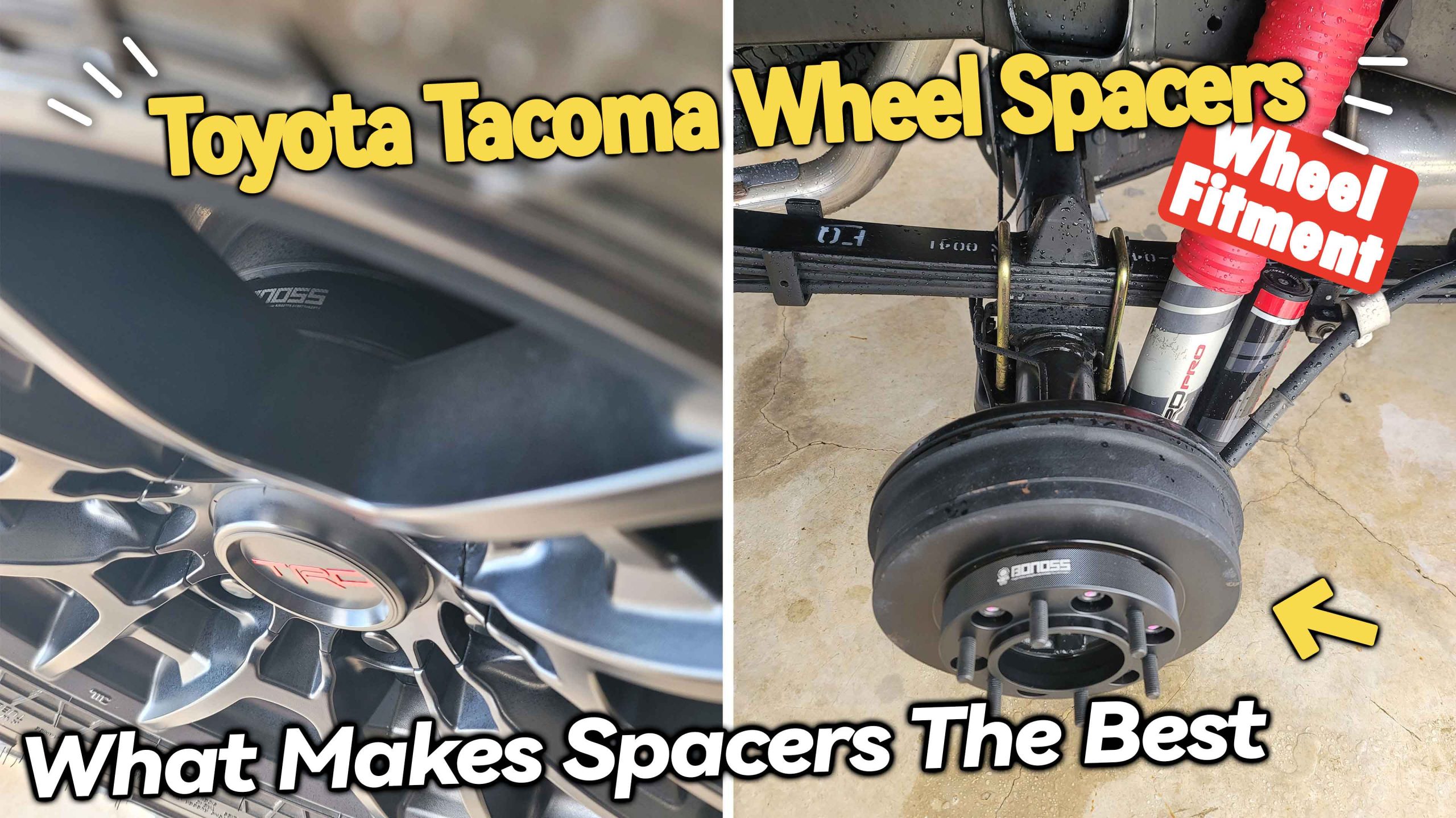 Best Wheel Spacers for Tacoma Size Chart Review BONOSS Forged Active Cooling Adapters Hubcentric Spacers Pros Before and After Example (1)