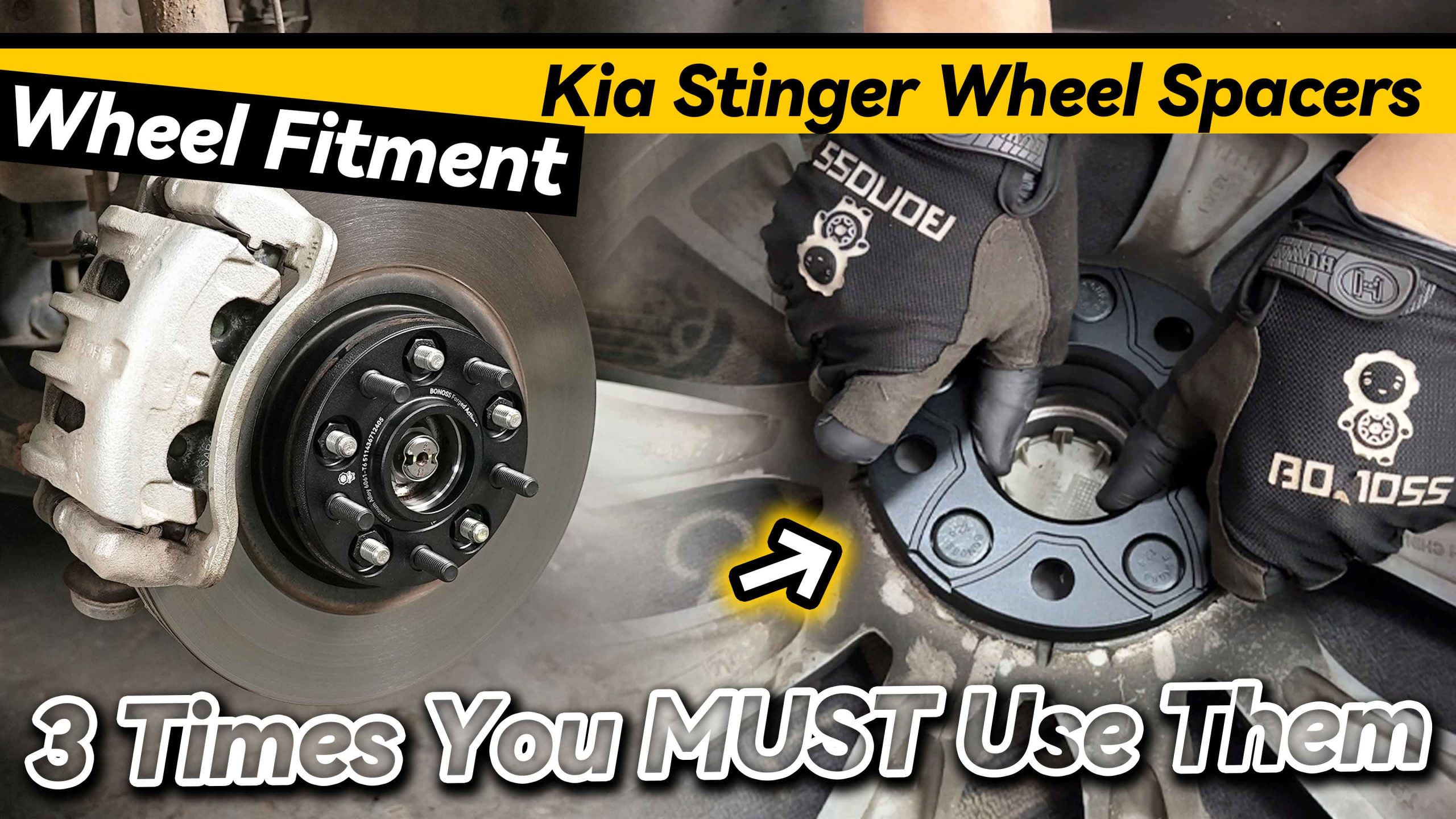 Ultimate Kia Stinger Wheel Spacers Size Guide – Expert Advice BONOSS Forged Active Cooling Adapters Hubcentric Spacers Pros Before and After Example (5)