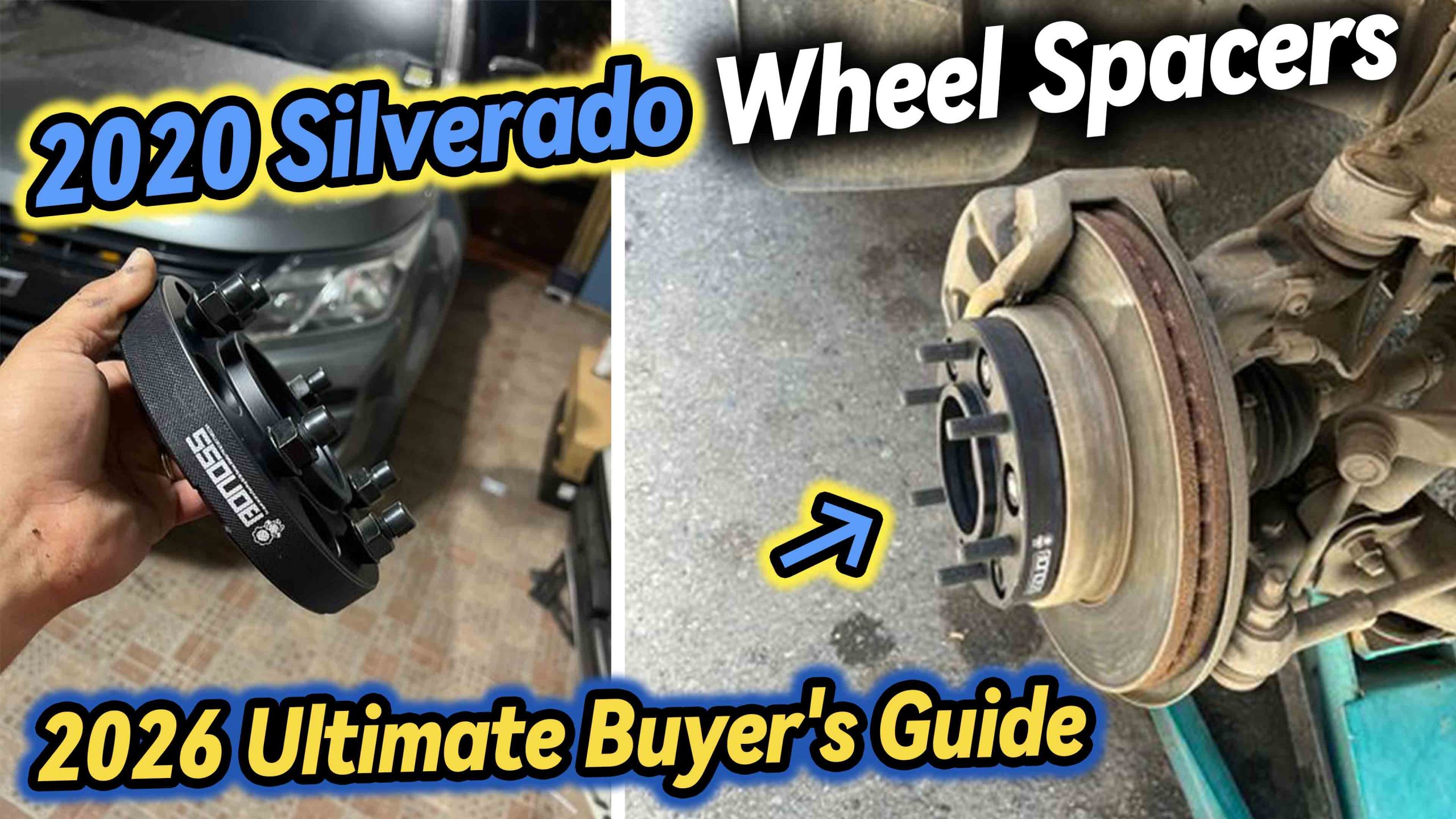 2020 Silverado Wheel Spacers Explained Bolt-on vs. Slip-on BONOSS Forged Active Cooling Adapters Hubcentric Spacers Pros Before and After Example (2)