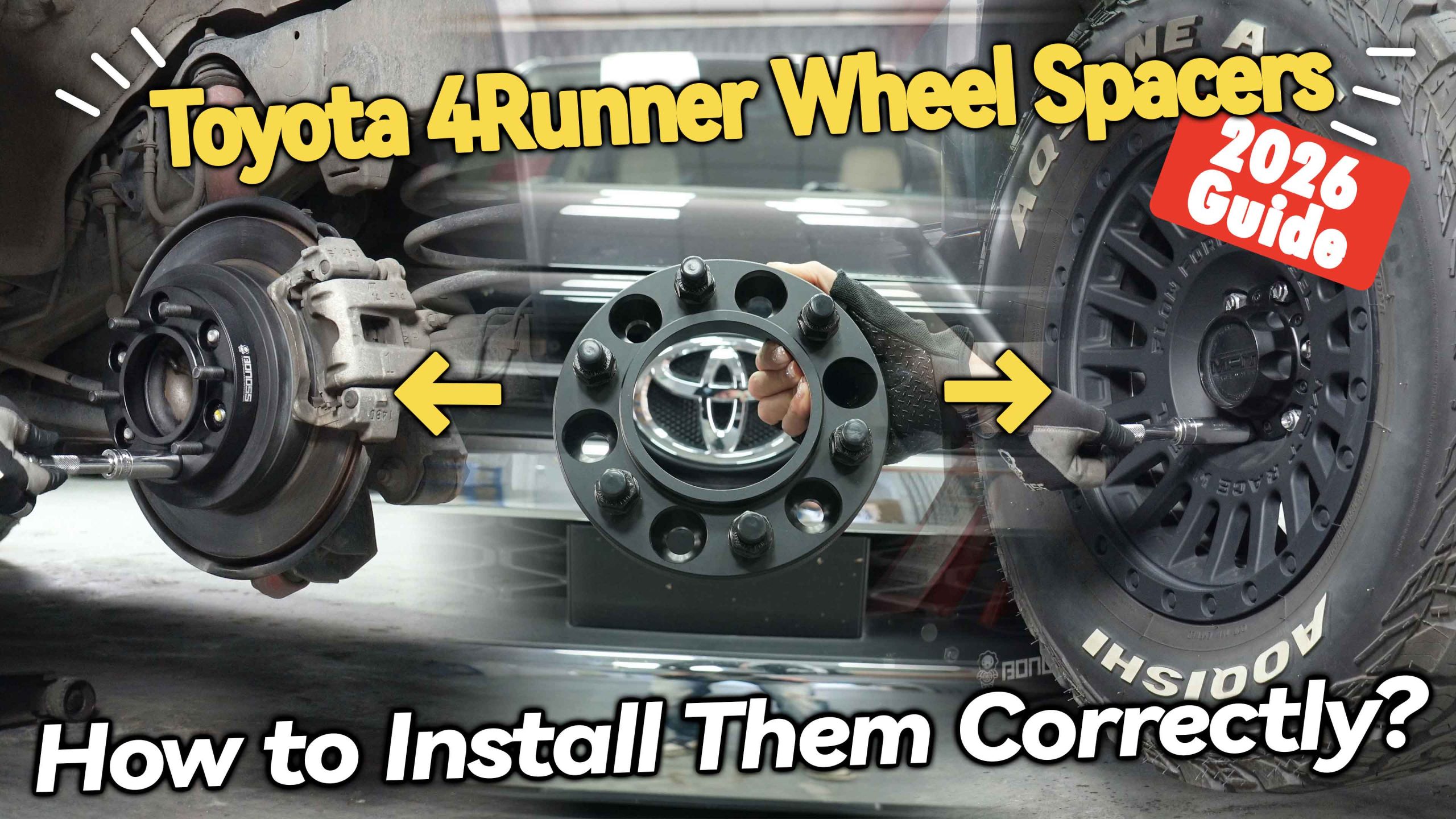 Are 4Runner Spacers Actually Safe for Off-roading BONOSS Forged Active Cooling Adapters Hubcentric Spacers Pros Before and After Example (4)