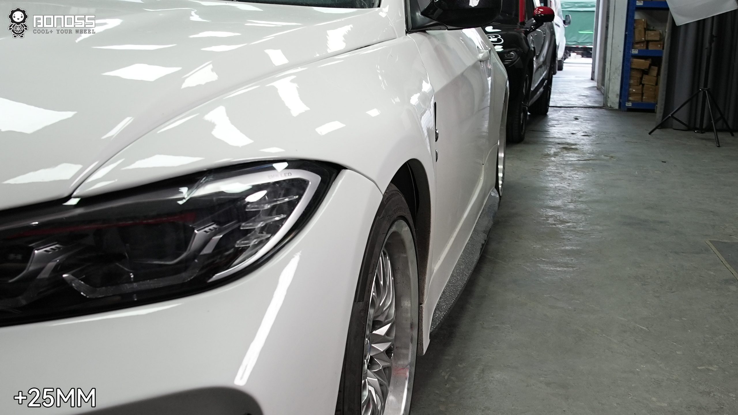 BONOSS Forged Active Cooling 2011 BMW 3 Series Wheel Spacers Front 25mm Rear 25mm Before and After (3)