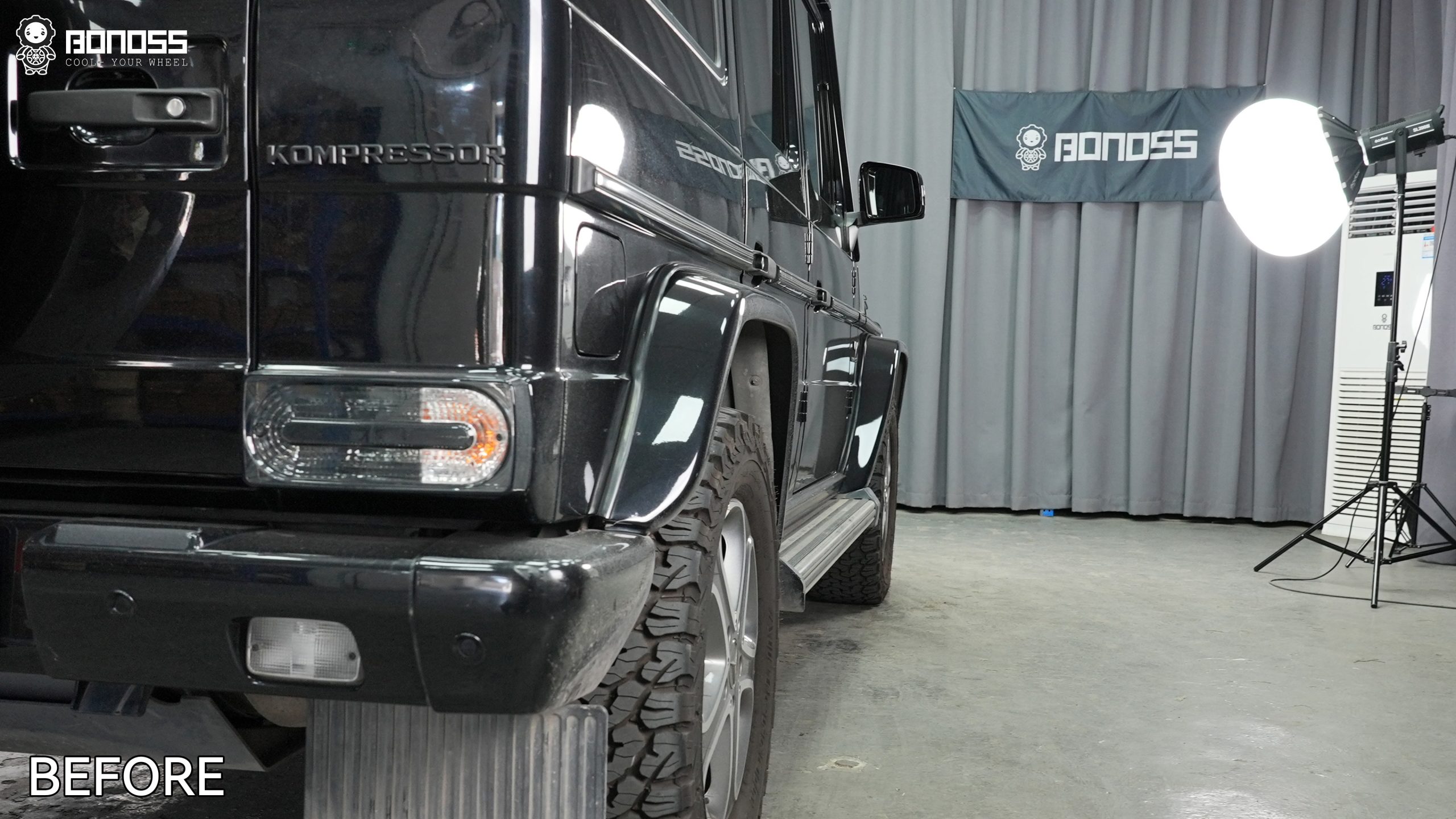 BONOSS Forged Active Cooling 2013 Mercedes-Benz G-Class Wheel Spacers Front 35mm Rear 35mm Before and After (11)
