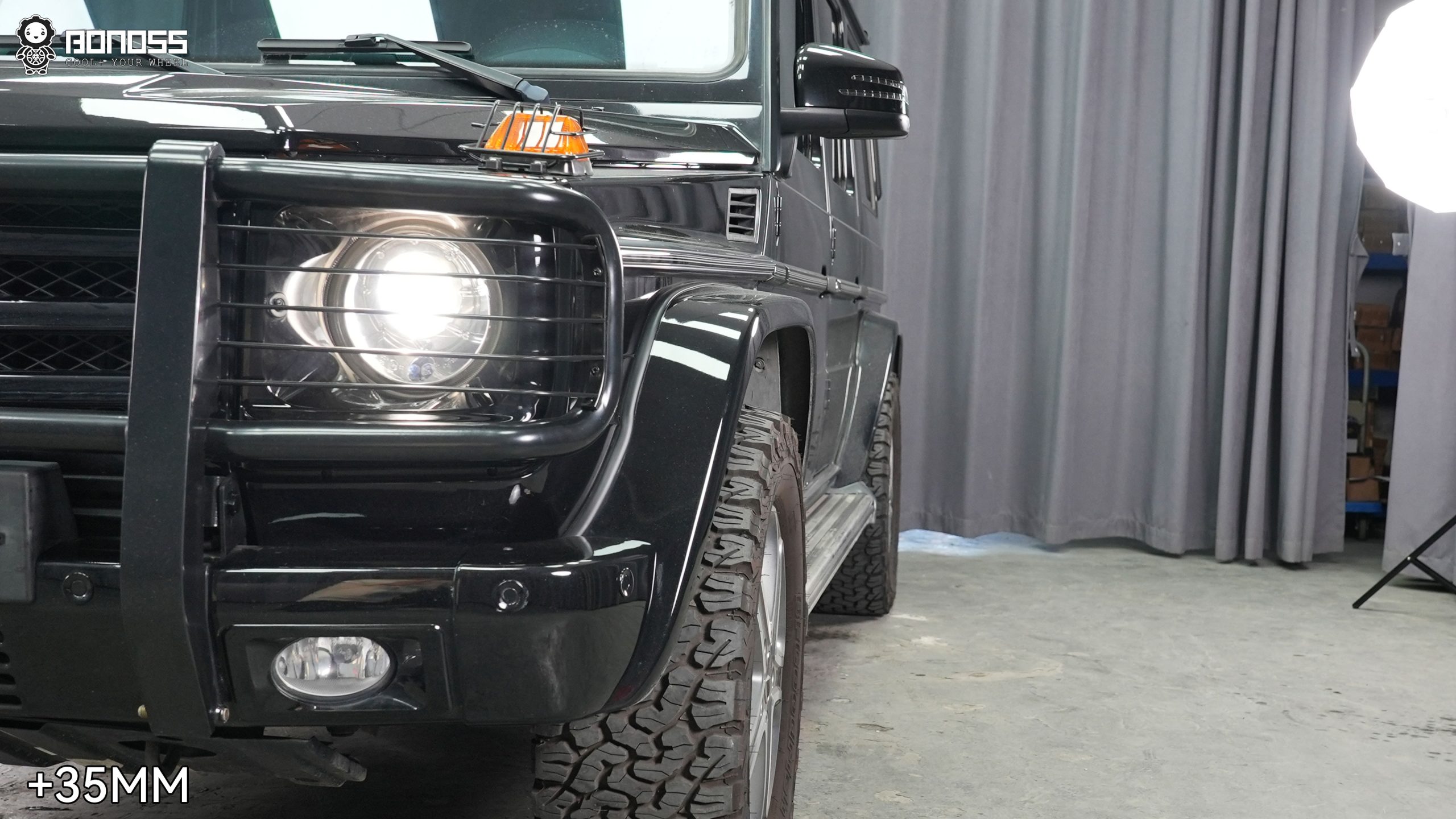BONOSS Forged Active Cooling 2013 Mercedes-Benz G-Class Wheel Spacers Front 35mm Rear 35mm Before and After (3)