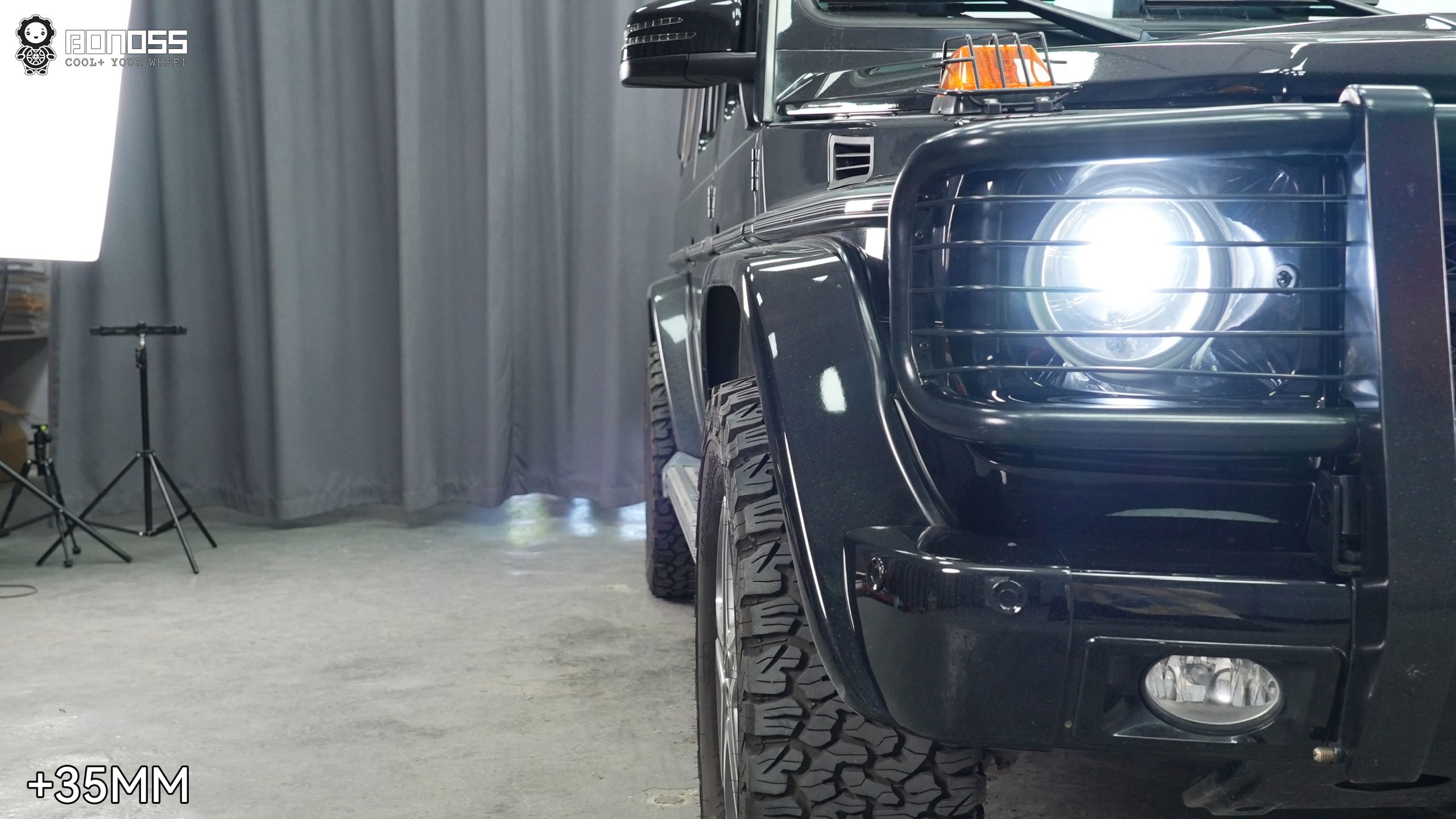 BONOSS Forged Active Cooling 2013 Mercedes-Benz G-Class Wheel Spacers Front 35mm Rear 35mm Before and After (4)