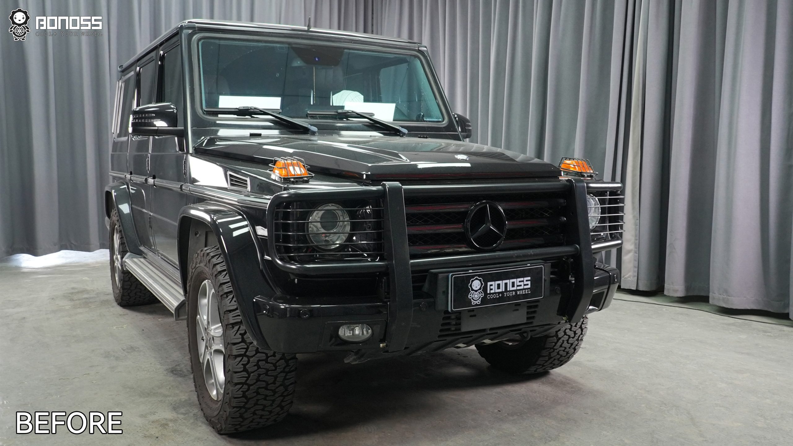 BONOSS Forged Active Cooling 2013 Mercedes-Benz G-Class Wheel Spacers Front 35mm Rear 35mm Before and After (7)