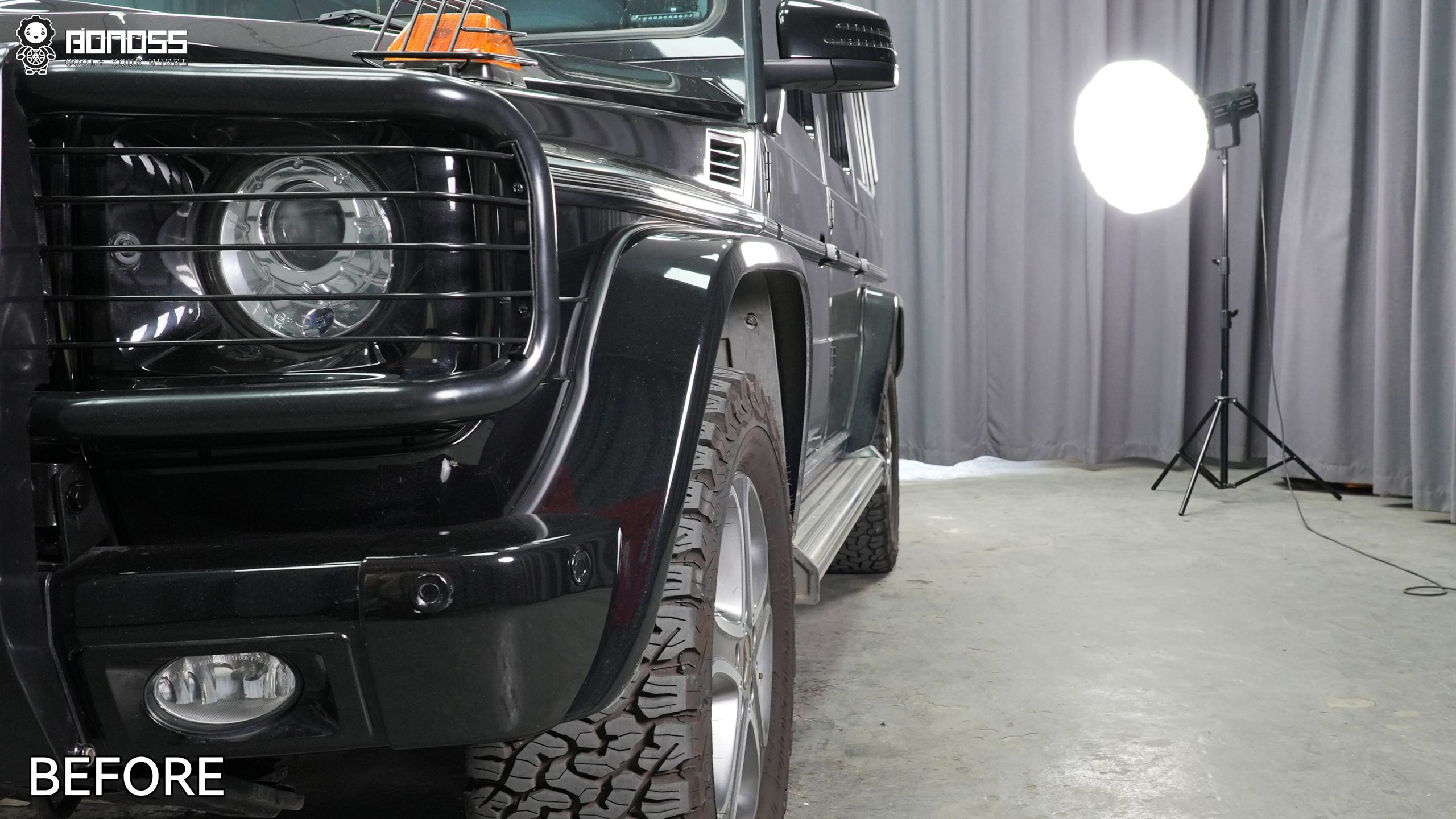 BONOSS Forged Active Cooling 2013 Mercedes-Benz G-Class Wheel Spacers Front 35mm Rear 35mm Before and After (8)
