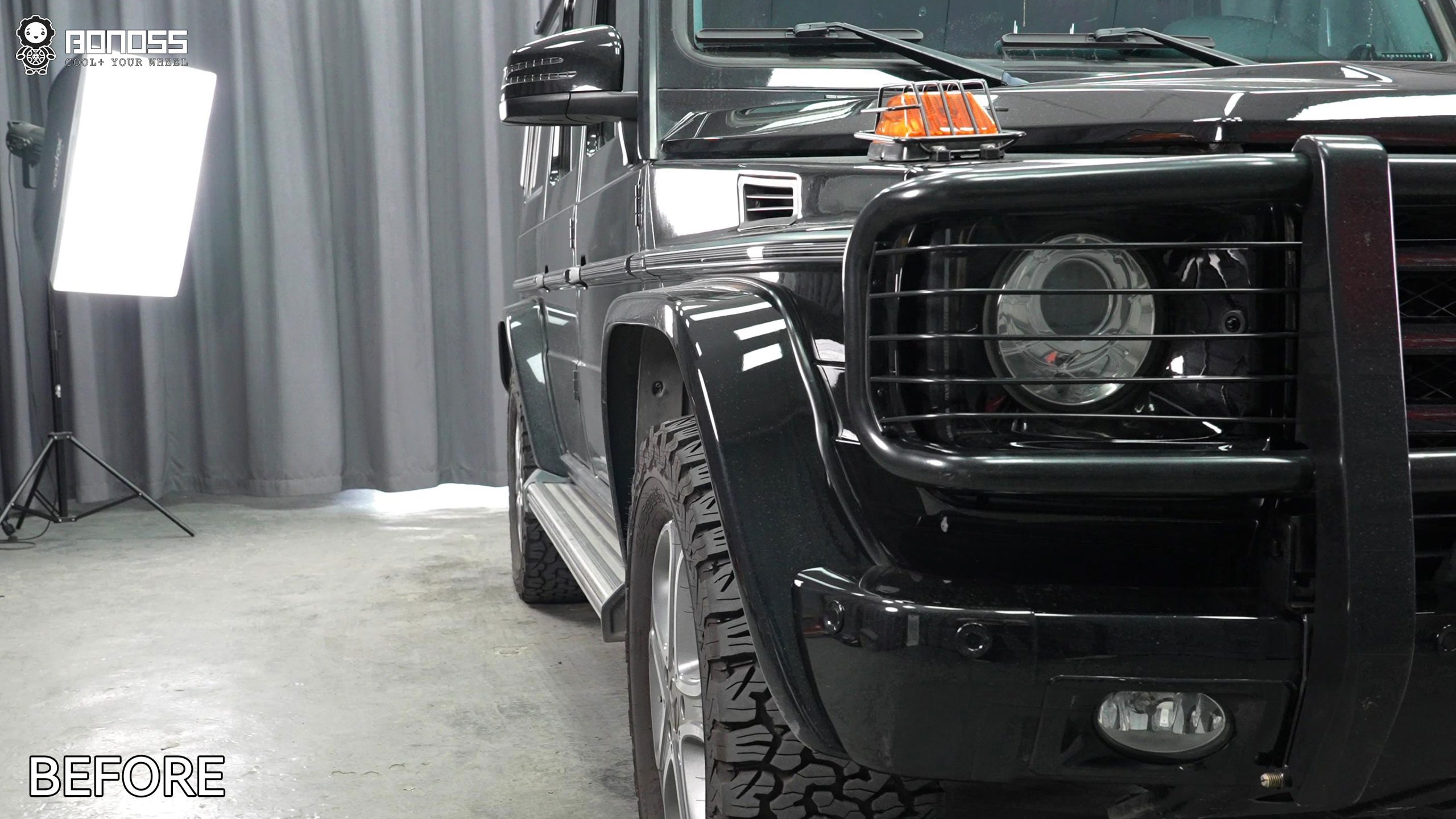 BONOSS Forged Active Cooling 2013 Mercedes-Benz G-Class Wheel Spacers Front 35mm Rear 35mm Before and After (9)